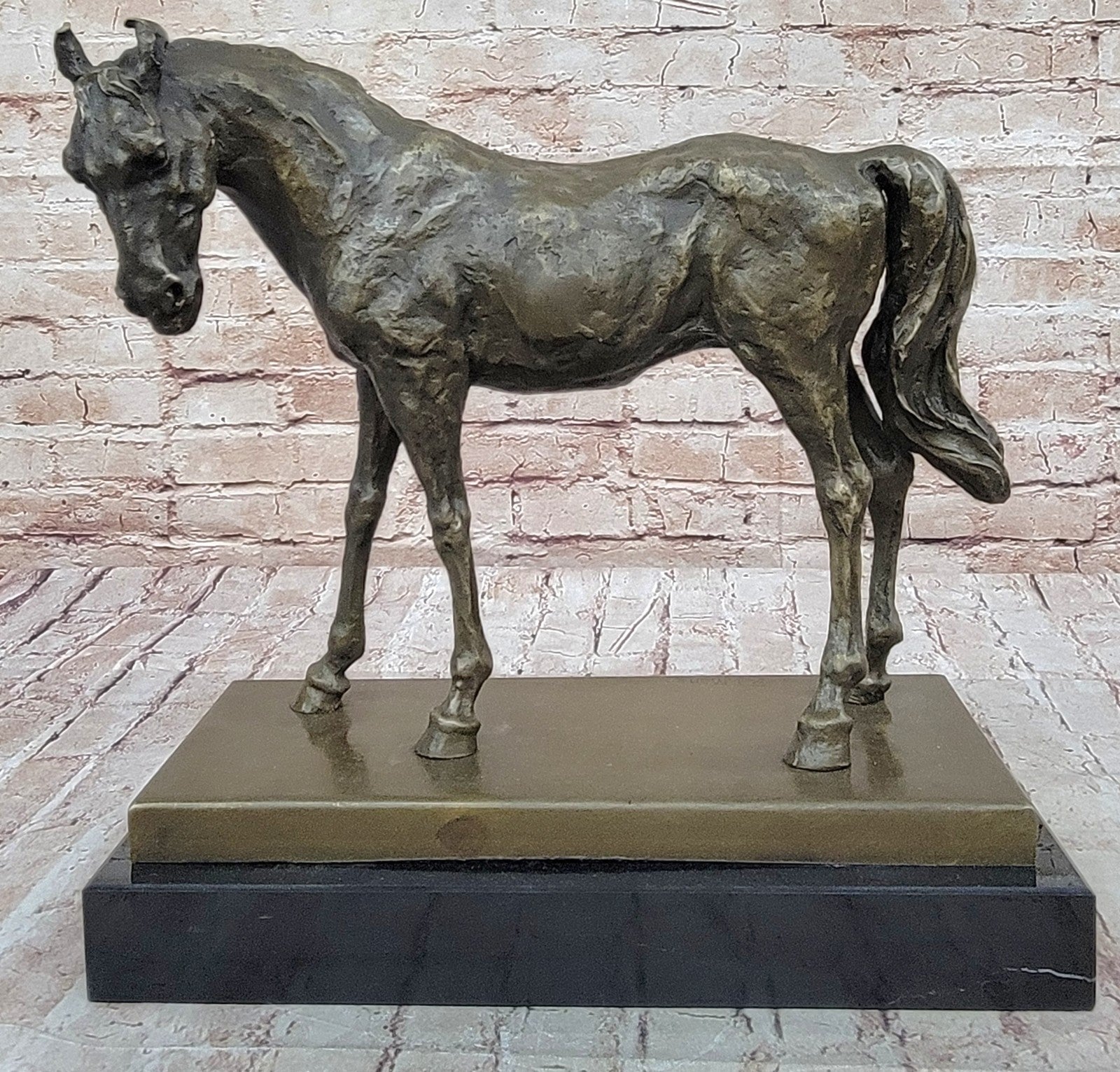 HUGE SIGNED MENE PURE BRONZE HORSE STATUE SCUPLTURE MARBLE FIGURINE 23 LBS DECOR