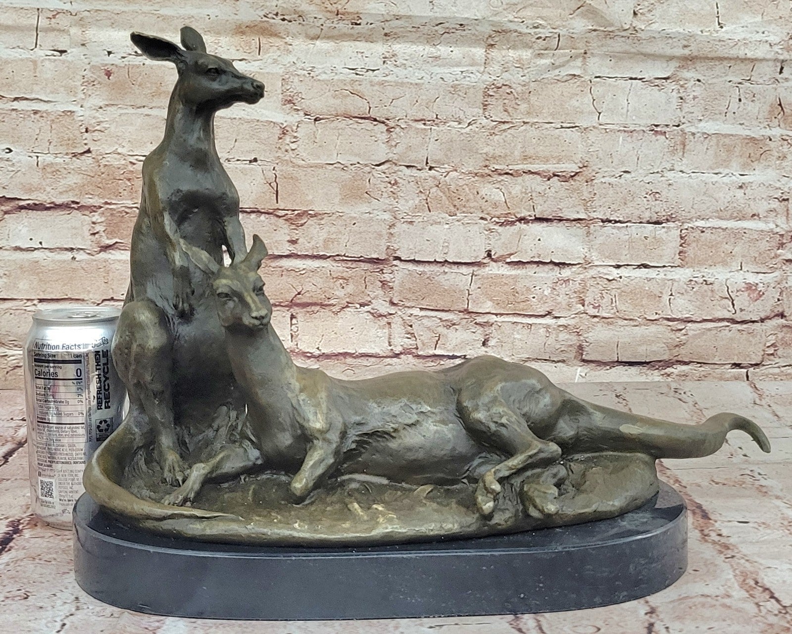 Handcrafted bronze sculpture SALE Kangaroos Australian Two Contemporary Lovely