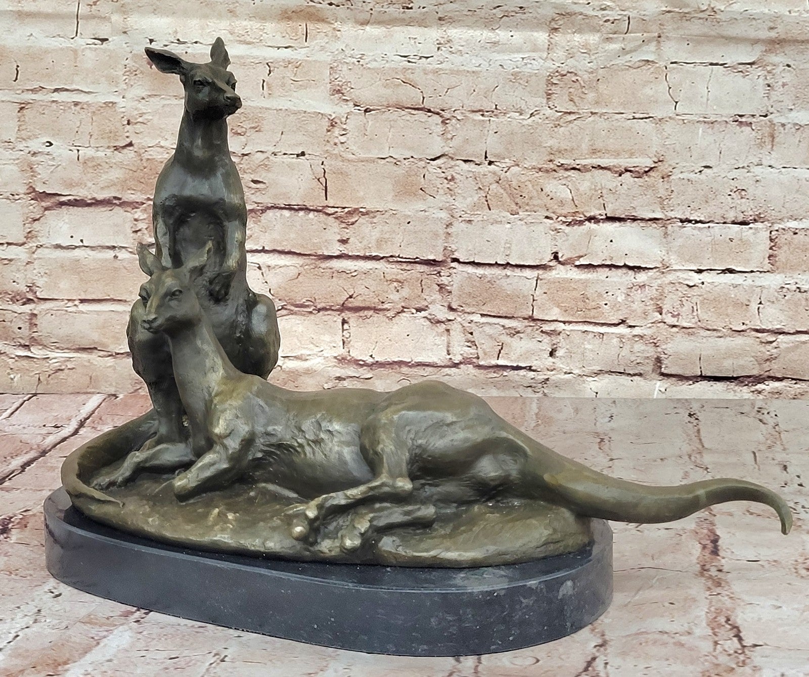 Handcrafted bronze sculpture SALE Kangaroos Australian Two Contemporary Lovely