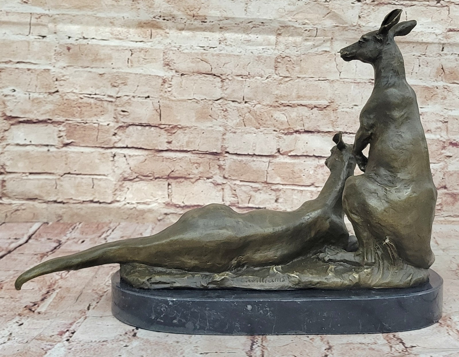 Handcrafted bronze sculpture SALE Kangaroos Australian Two Contemporary Lovely