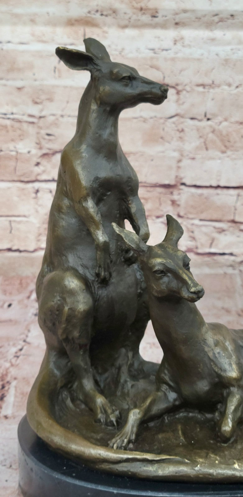 Handcrafted bronze sculpture SALE Kangaroos Australian Two Contemporary Lovely