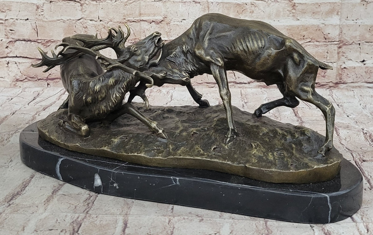 Bronze Marble Statue Elk Deer Stag Ranch Hunting Lodge Hot Cast Hand Made Figure