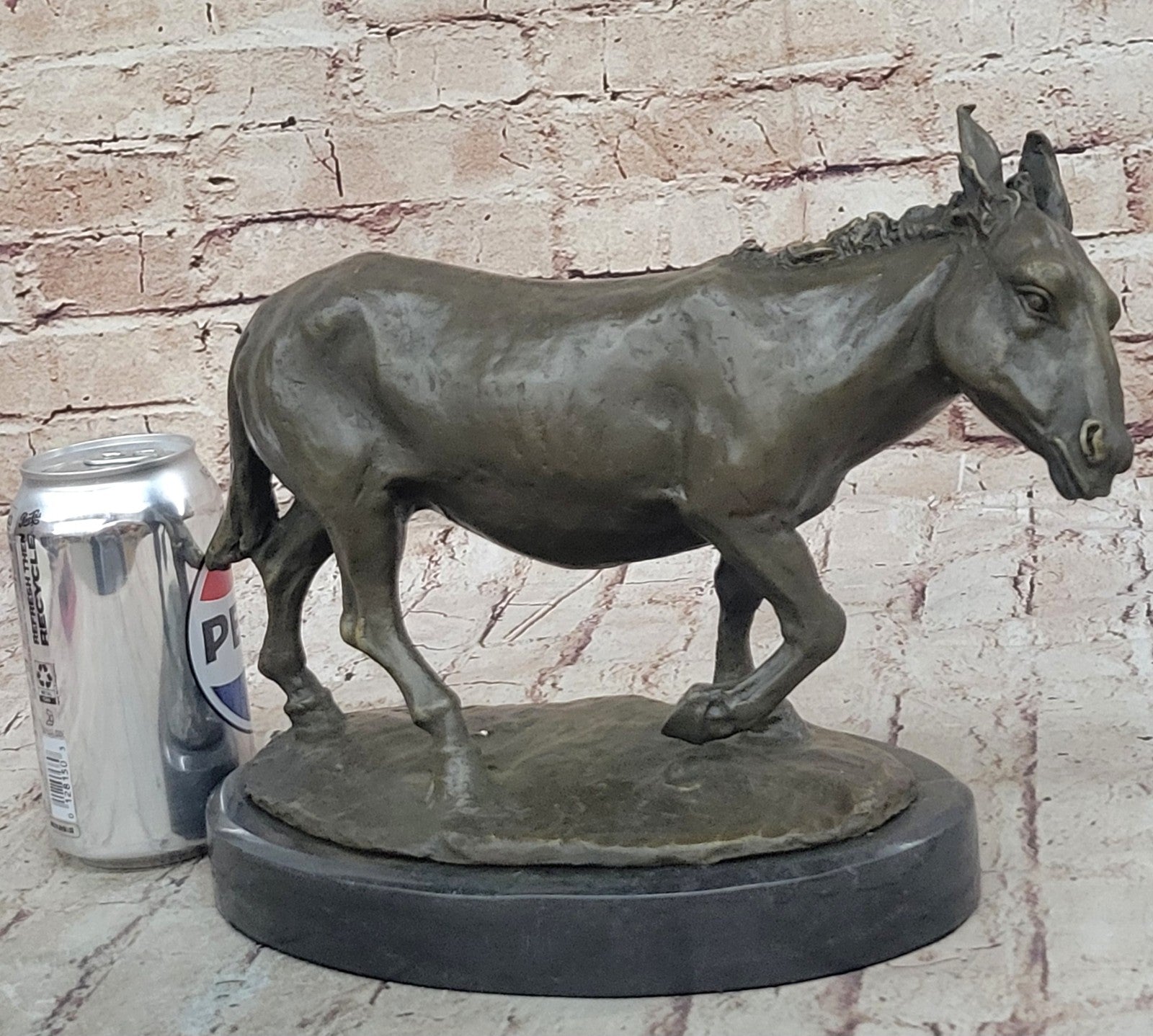 Handcrafted bronze sculpture SALE Farm Scene Nativity Burro Donkey Mini Marble