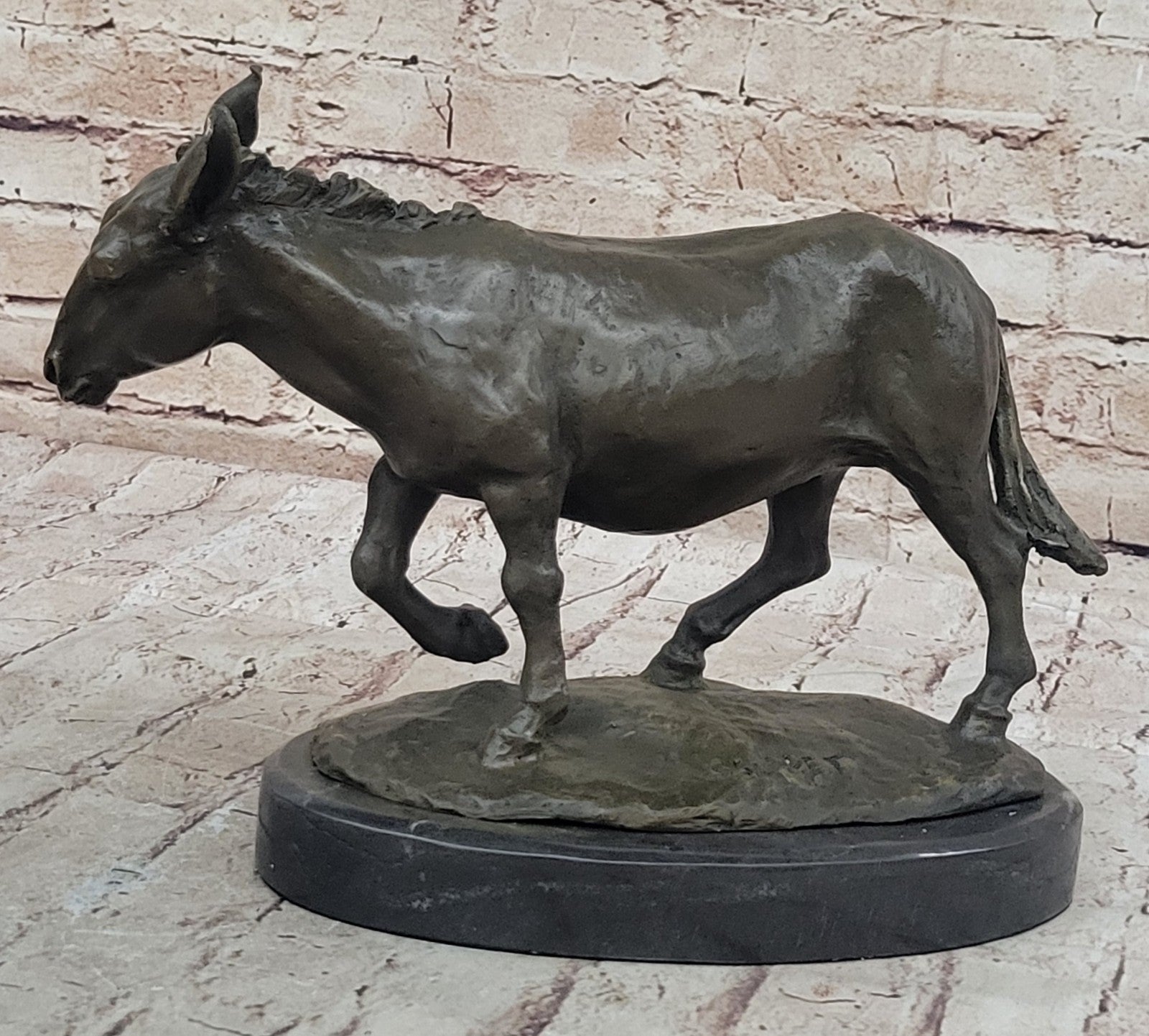 Handcrafted bronze sculpture SALE Farm Scene Nativity Burro Donkey Mini Marble