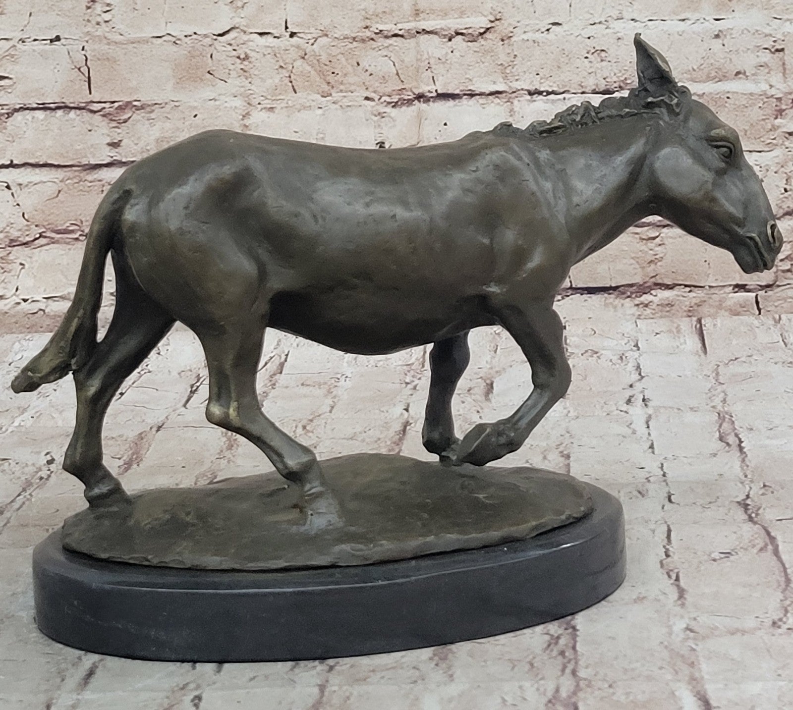 Handcrafted bronze sculpture SALE Farm Scene Nativity Burro Donkey Mini Marble