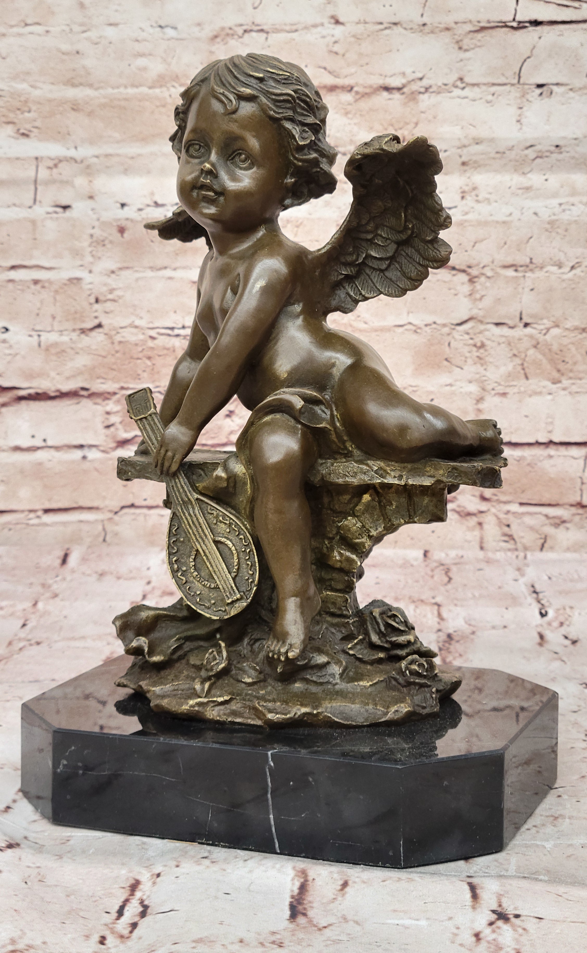 Buy Bronze Sculpture "Cupid" – Cherubic Angel Inspired by Auguste Moreau