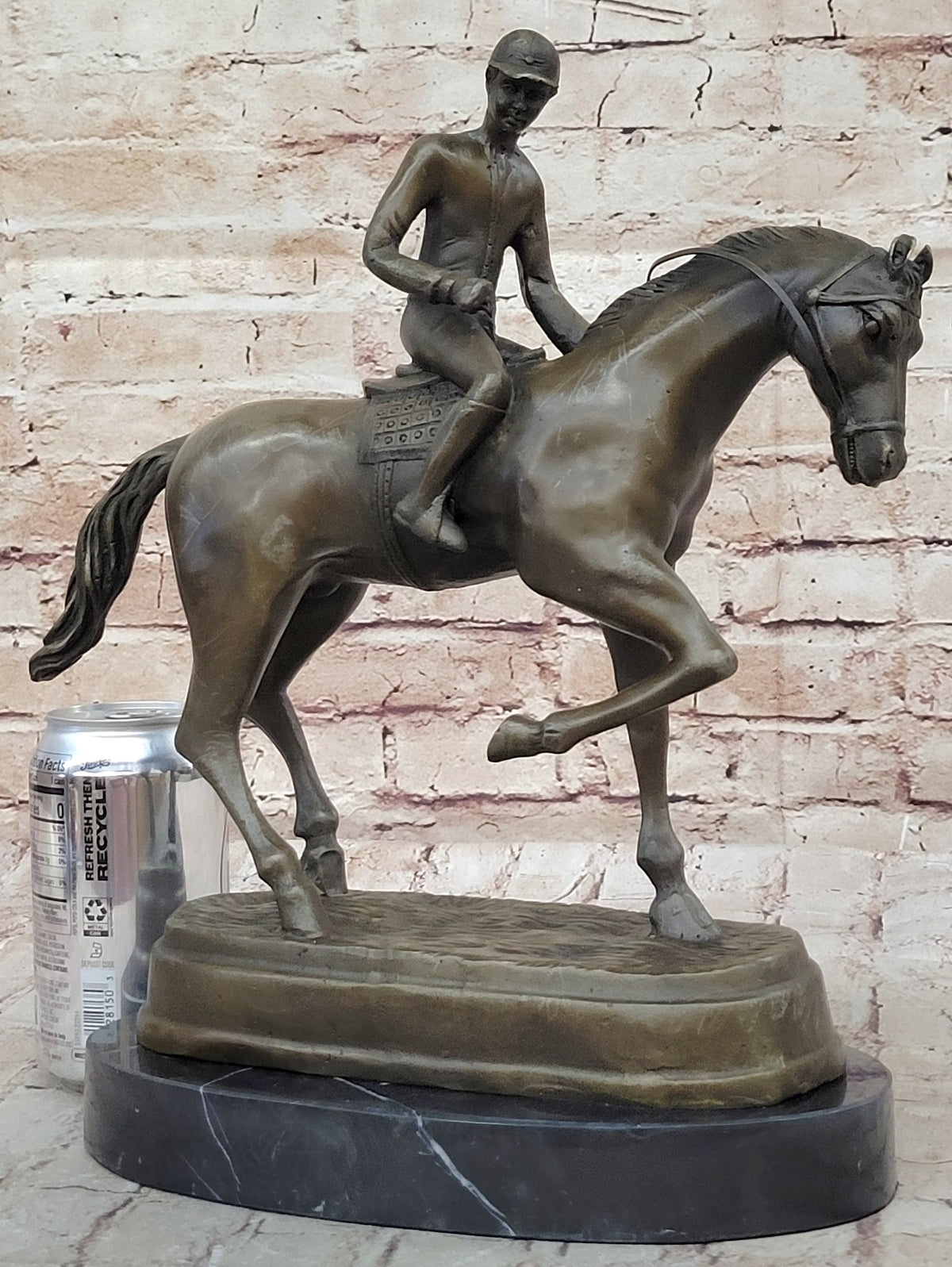 Jockey Riding Horse Home Decoration Bronze Sculpture Statue Figurine Figure Sale
