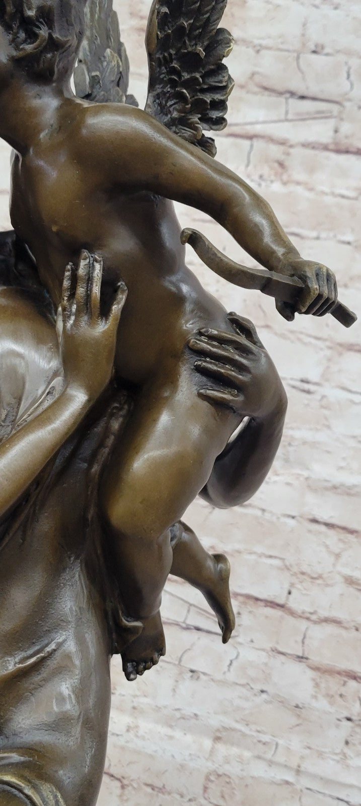 Art Nouveau Nude Woman with Baby Angel Hot Cast Bronze Sculpture Home Decoration