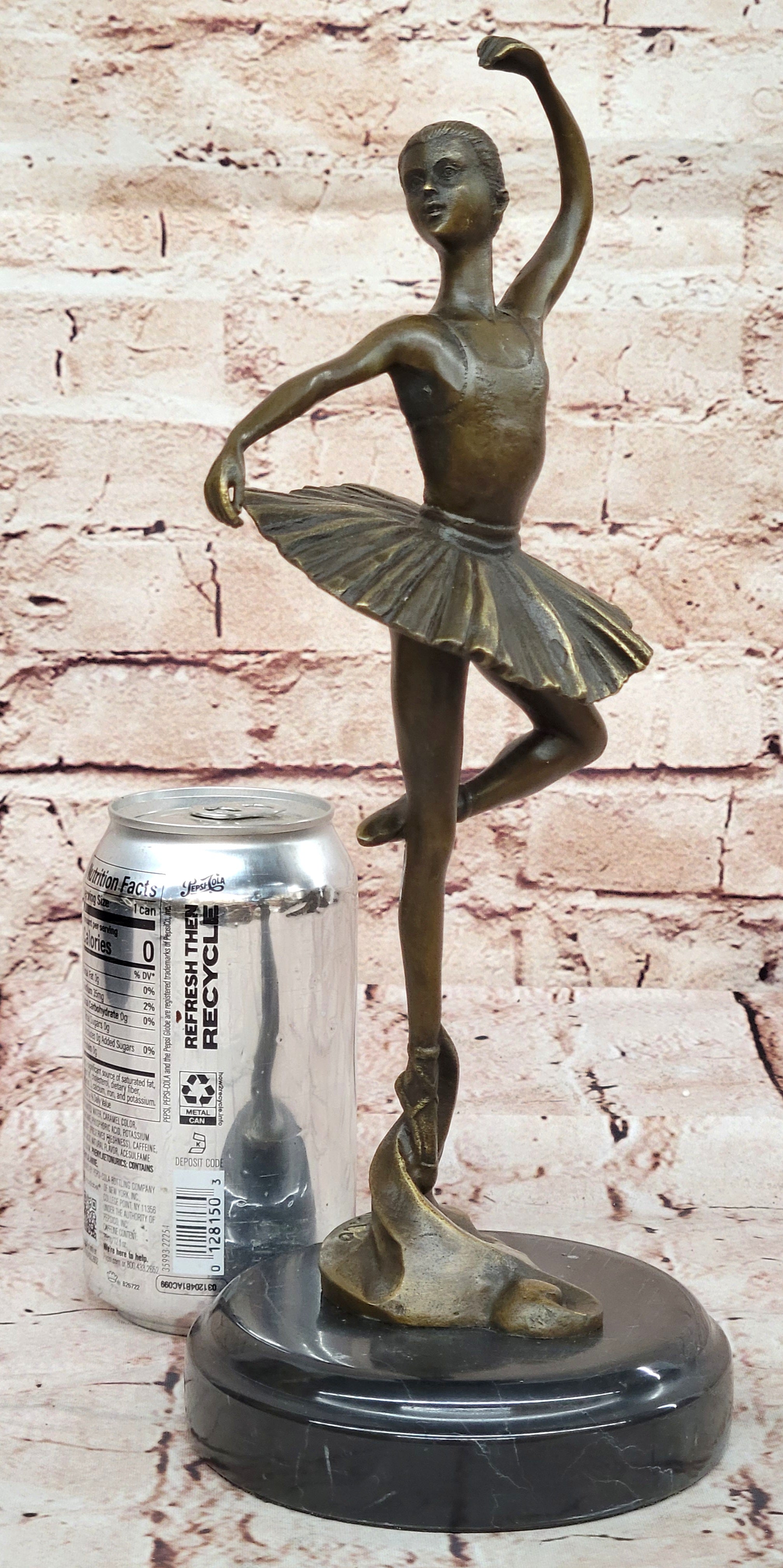 12" Tall Classical Dancer Ballerina Signed Bronze Sculpture Figure Art Nouveau