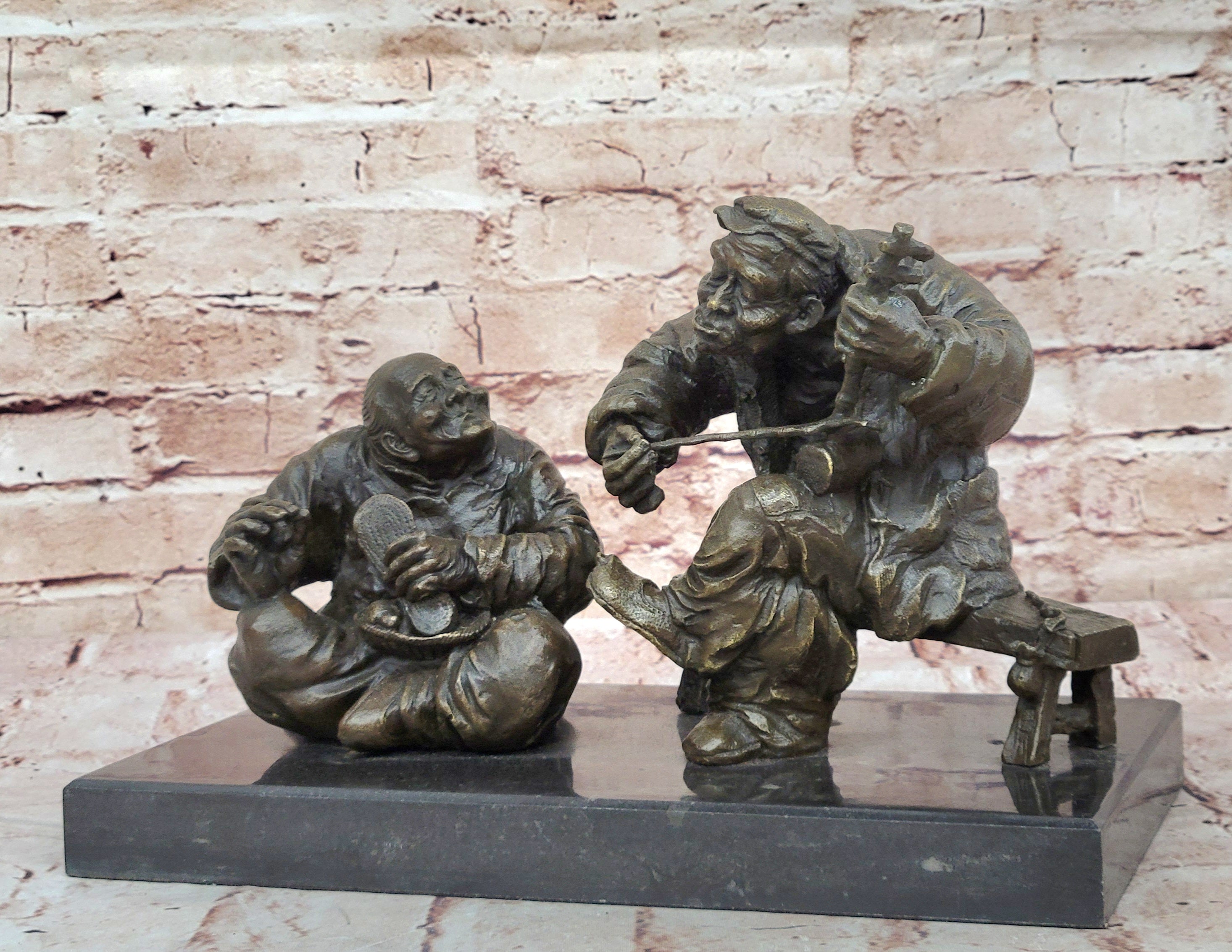 Milo Signed Bronze Sculpture Statue Jazz Musicians Abstract Mid Century Artwork