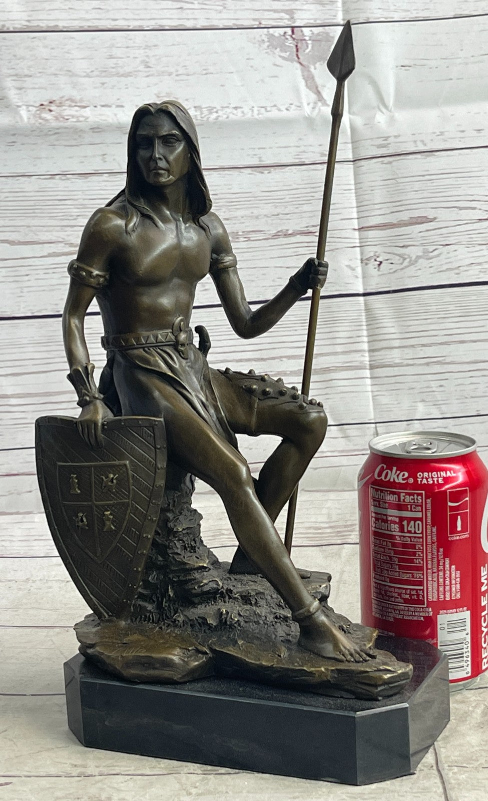 INDIAN CHIEF Bronze Sculpture Statue Art Warrior Spirit American Native Figure