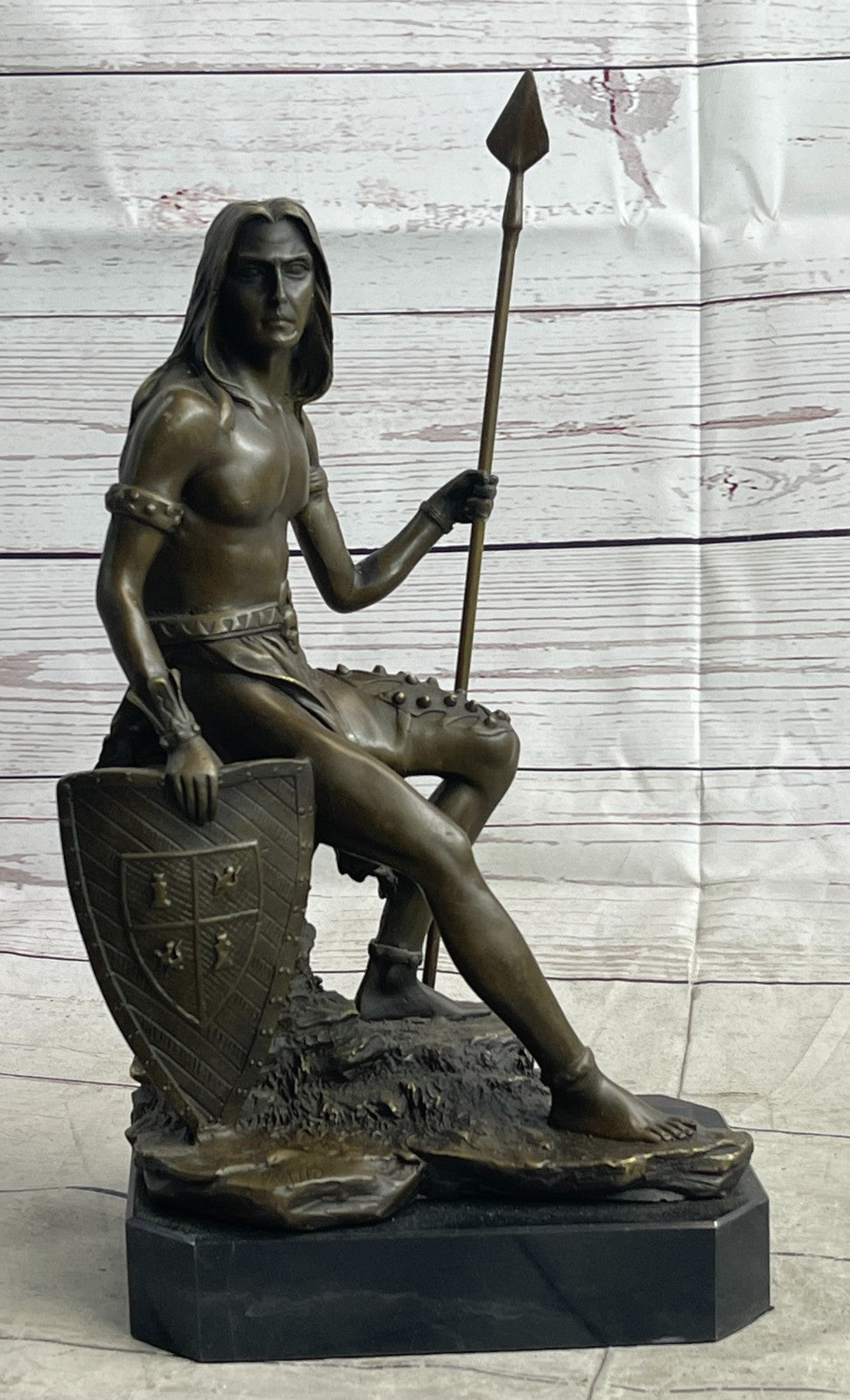 INDIAN CHIEF Bronze Sculpture Statue Art Warrior Spirit American Native Figure