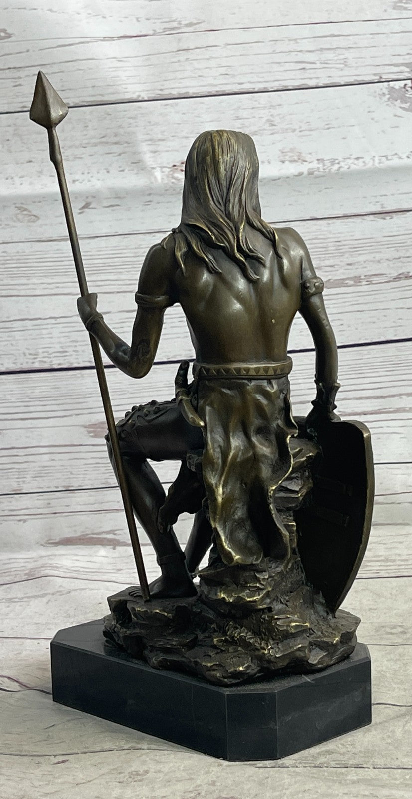 INDIAN CHIEF Bronze Sculpture Statue Art Warrior Spirit American Native Figure