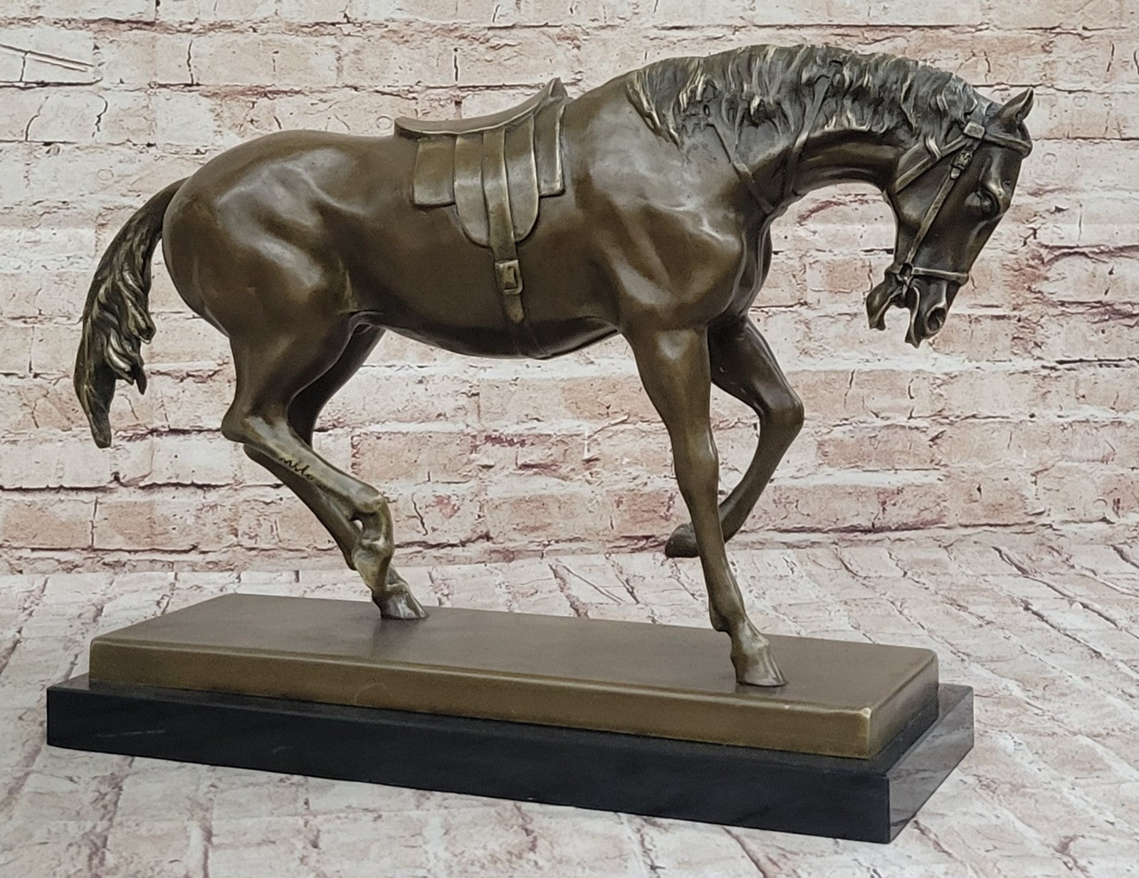 Handcrafted bronze sculpture SALE Farm Scene Nativity Burro Donkey Mini Marble