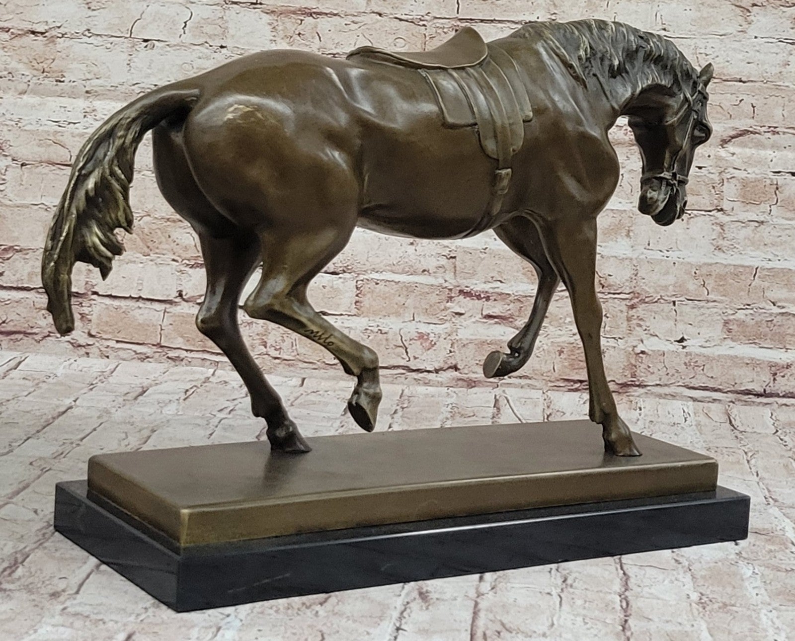 Handcrafted bronze sculpture SALE Farm Scene Nativity Burro Donkey Mini Marble