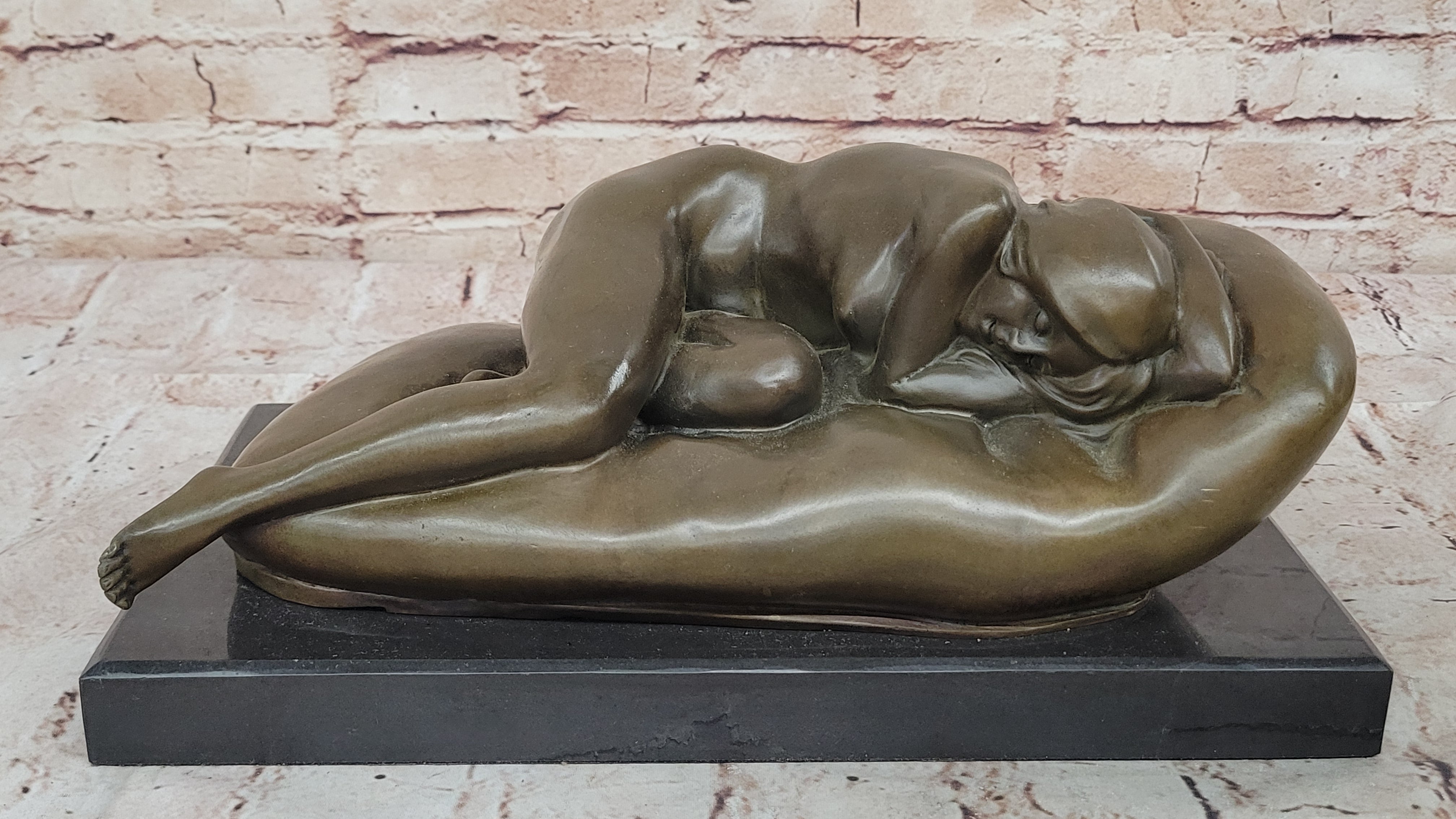 Milo Sleeping Girl Bronze Sculpture Statue Handmade Erotic Figurine Artwork