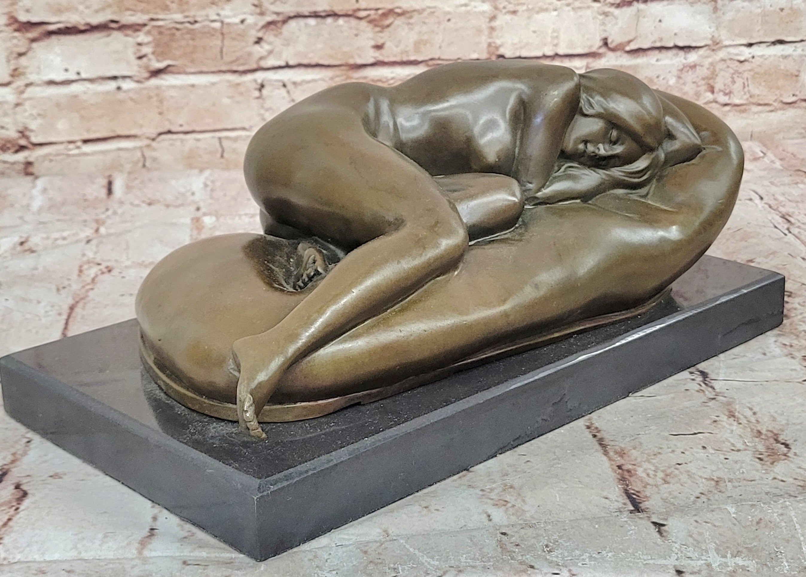 Milo Sleeping Girl Bronze Sculpture Statue Handmade Erotic Figurine Artwork