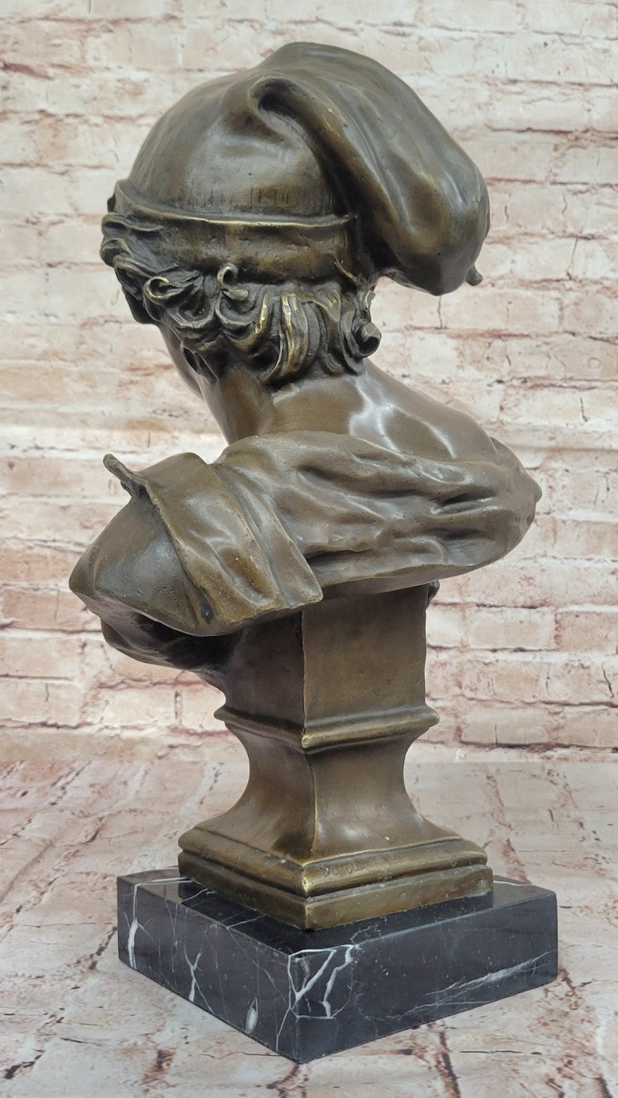 VINTAGE ARTWORK LARGE METAL BRASS COPPER BRONZE PATINATED BUST SOLDIER BOY !!