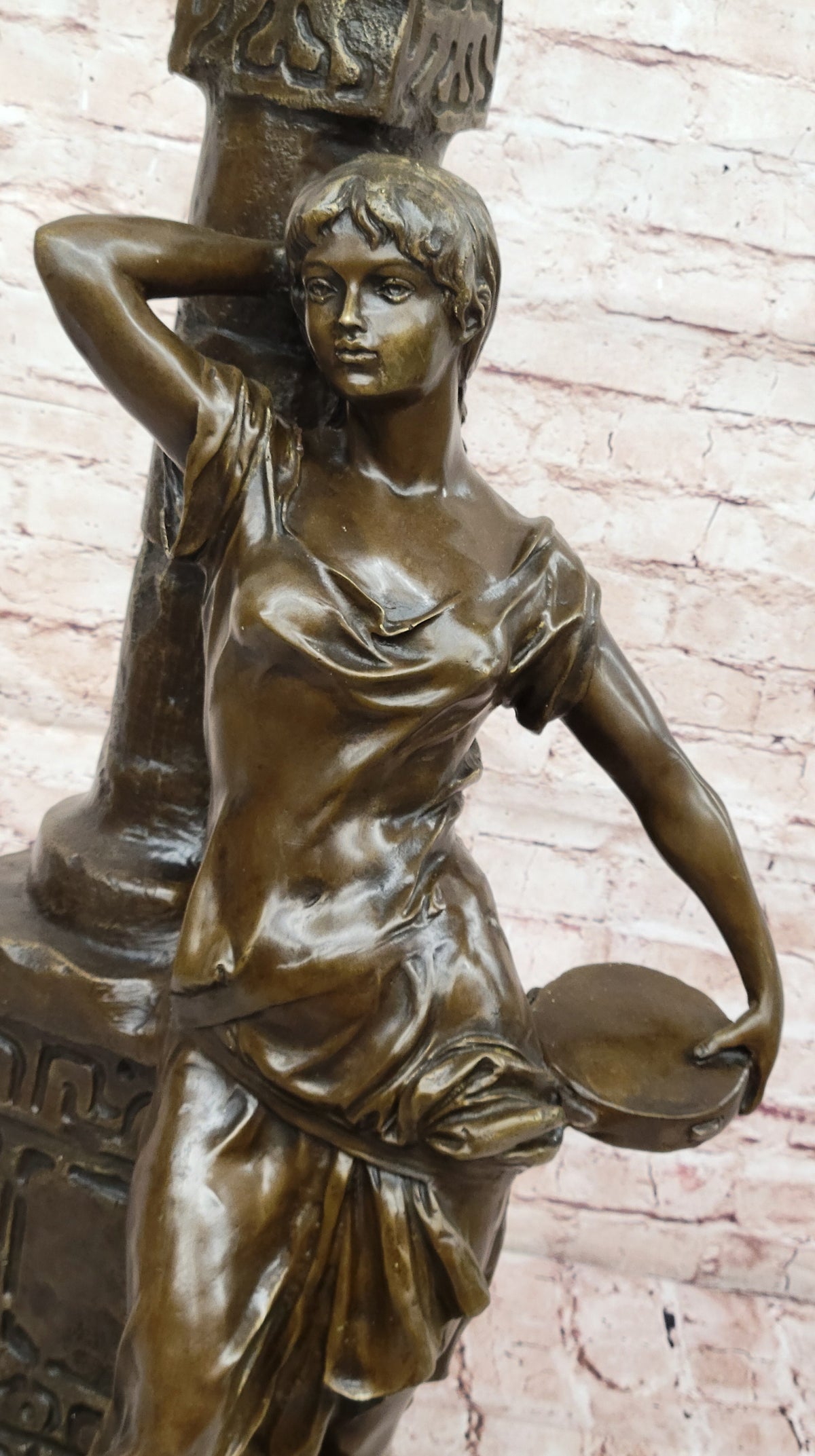 Heavy Bronze Sculpture Statue Classical Woman Signed A Moreau Display Artwork