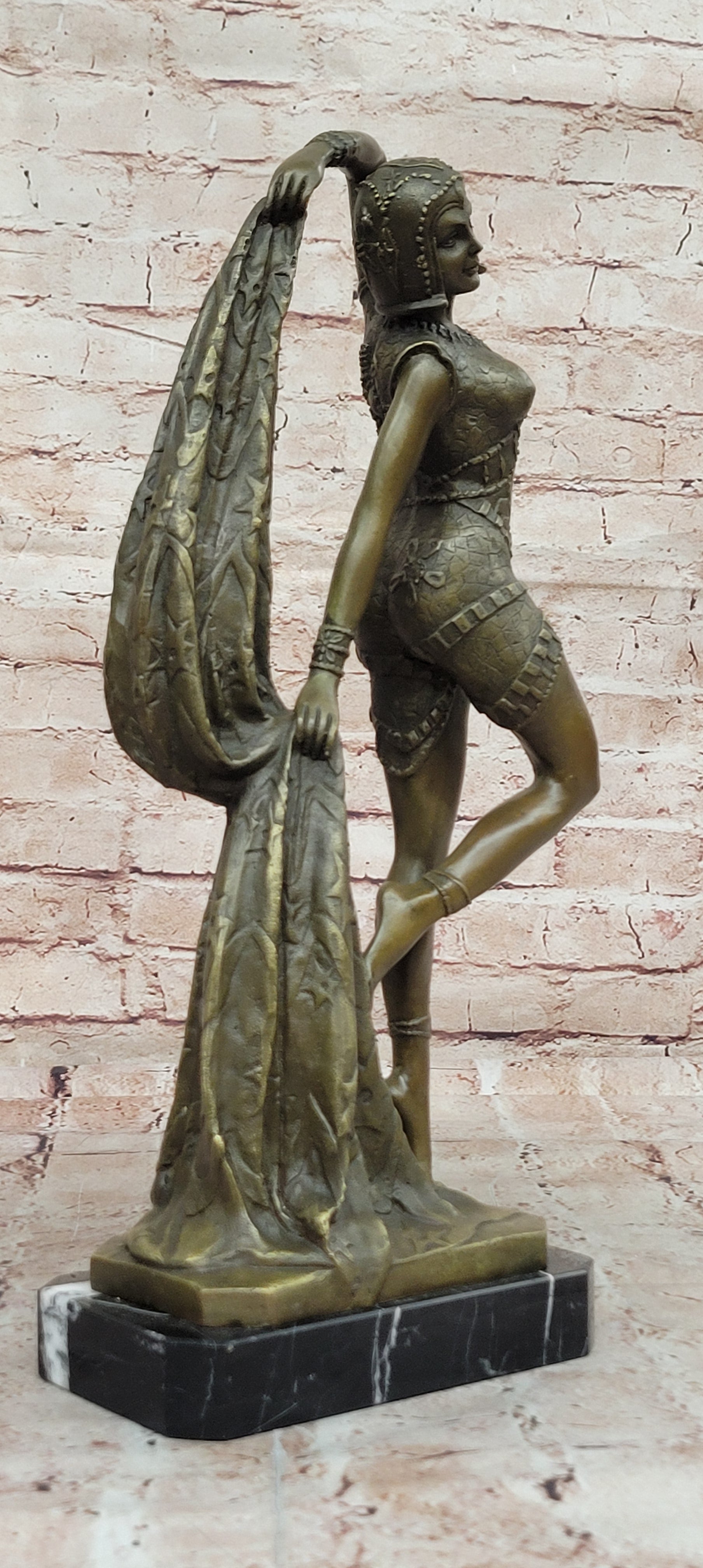 ART DECO CHIPARUS EROTIC DANCER BRONZE SCULPTURE STATUE HOT CAST MARBLE FIGURE