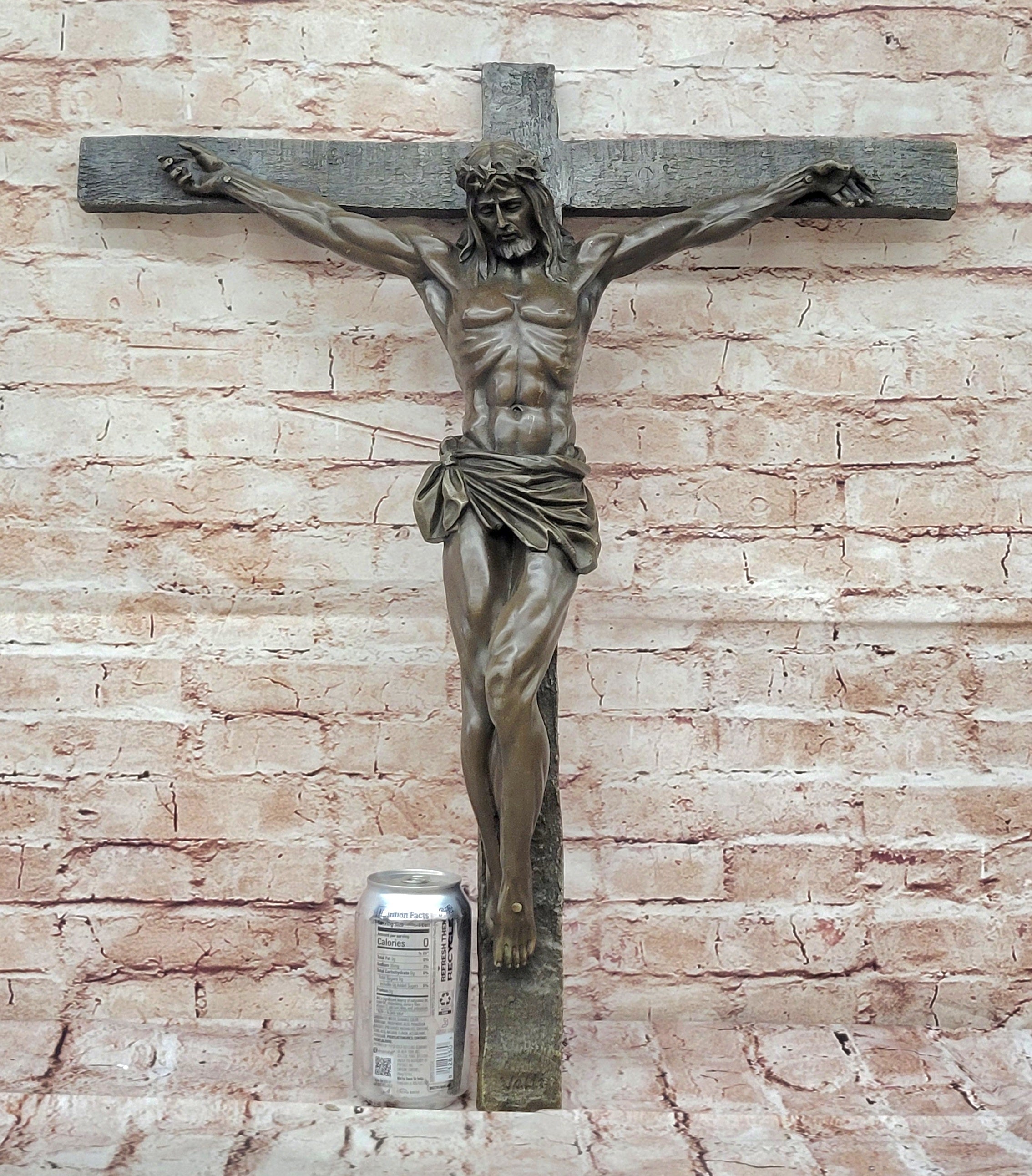 Jesus Christ Crucified Heavenly 100% Bronze Statue Sculpture Figurine Lost Wax