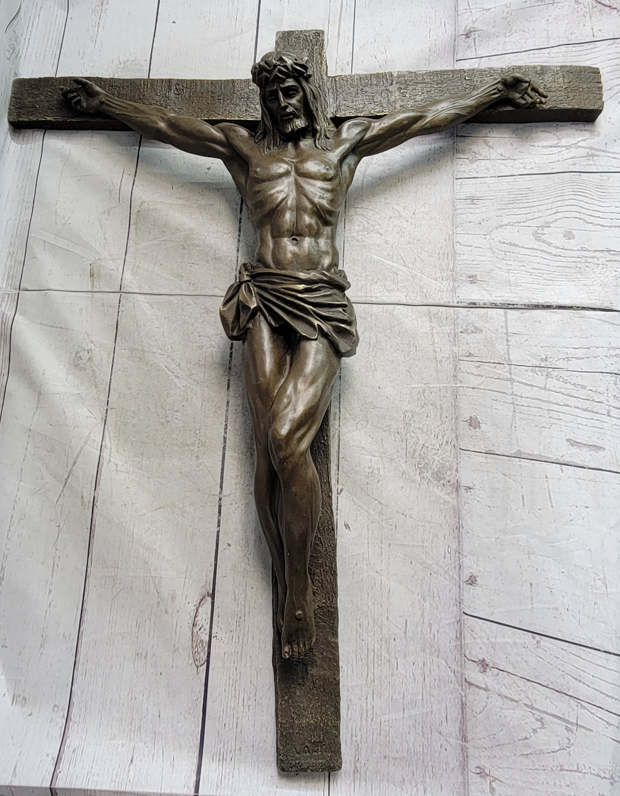 Jesus Christ Crucified  Heavenly 100% Bronze Statue Sculpture Figurine Lost Wax