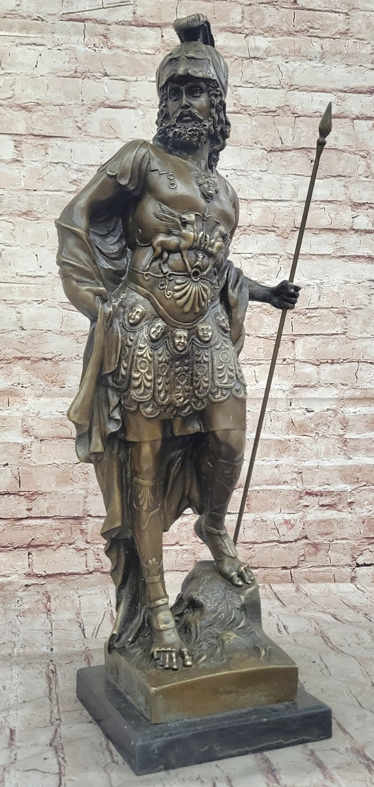 RARE ANCIENT GRECO-ROMAN GLADIATOR WARRIOR BRONZE LEGIONARY WEARING HELMET