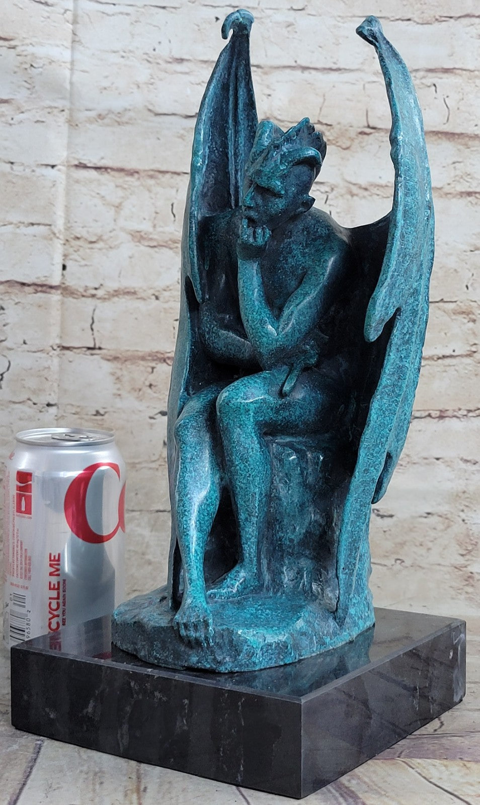 Mythical Signed Original Hot Cast Devil Lucifer Hand Crafted Bronze Sculpture