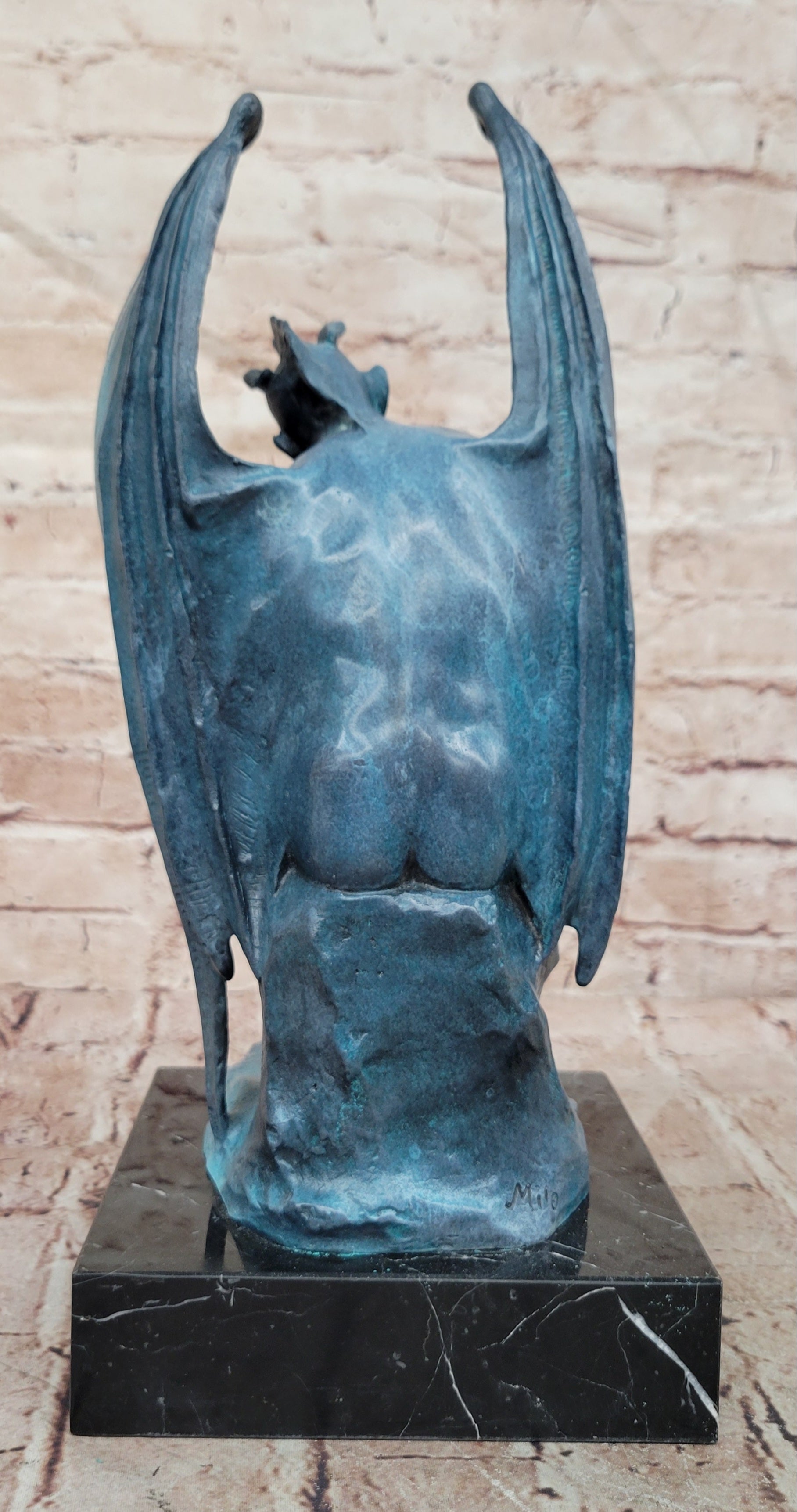 Mythical Signed Original Hot Cast Devil Lucifer Hand Crafted Bronze Sculpture