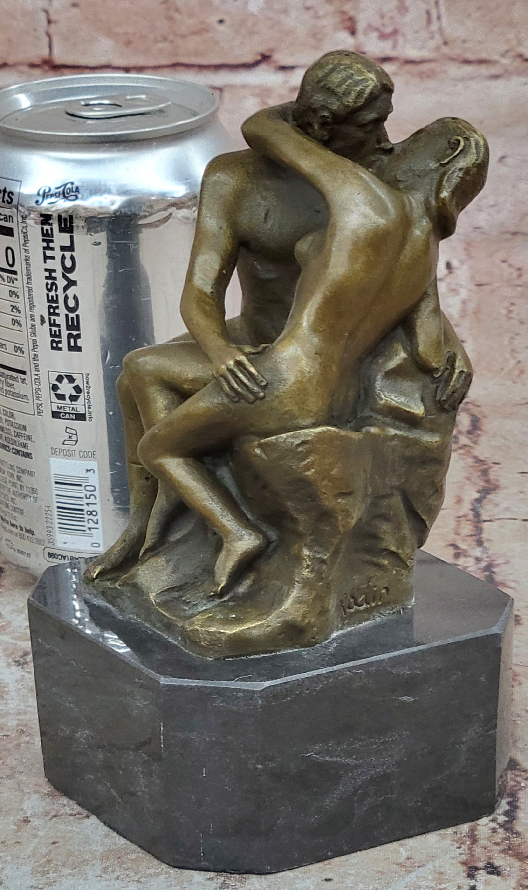 The Kiss by Rodin Solid Bronze Collectible Sculpture Handmade Statue Art - Nude