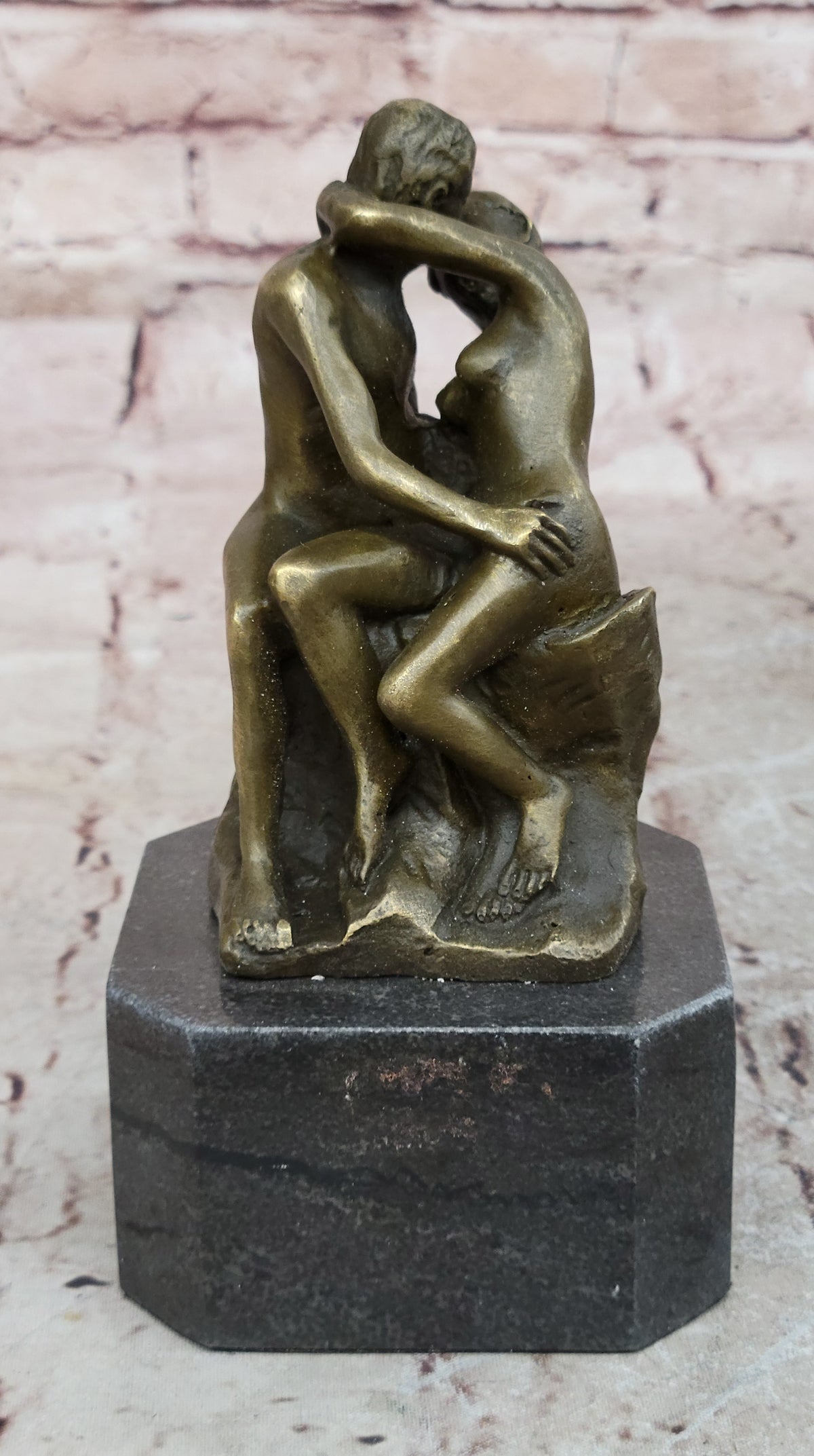 The Kiss by Rodin Solid Bronze Collectible Sculpture Handmade Statue Art - Nude
