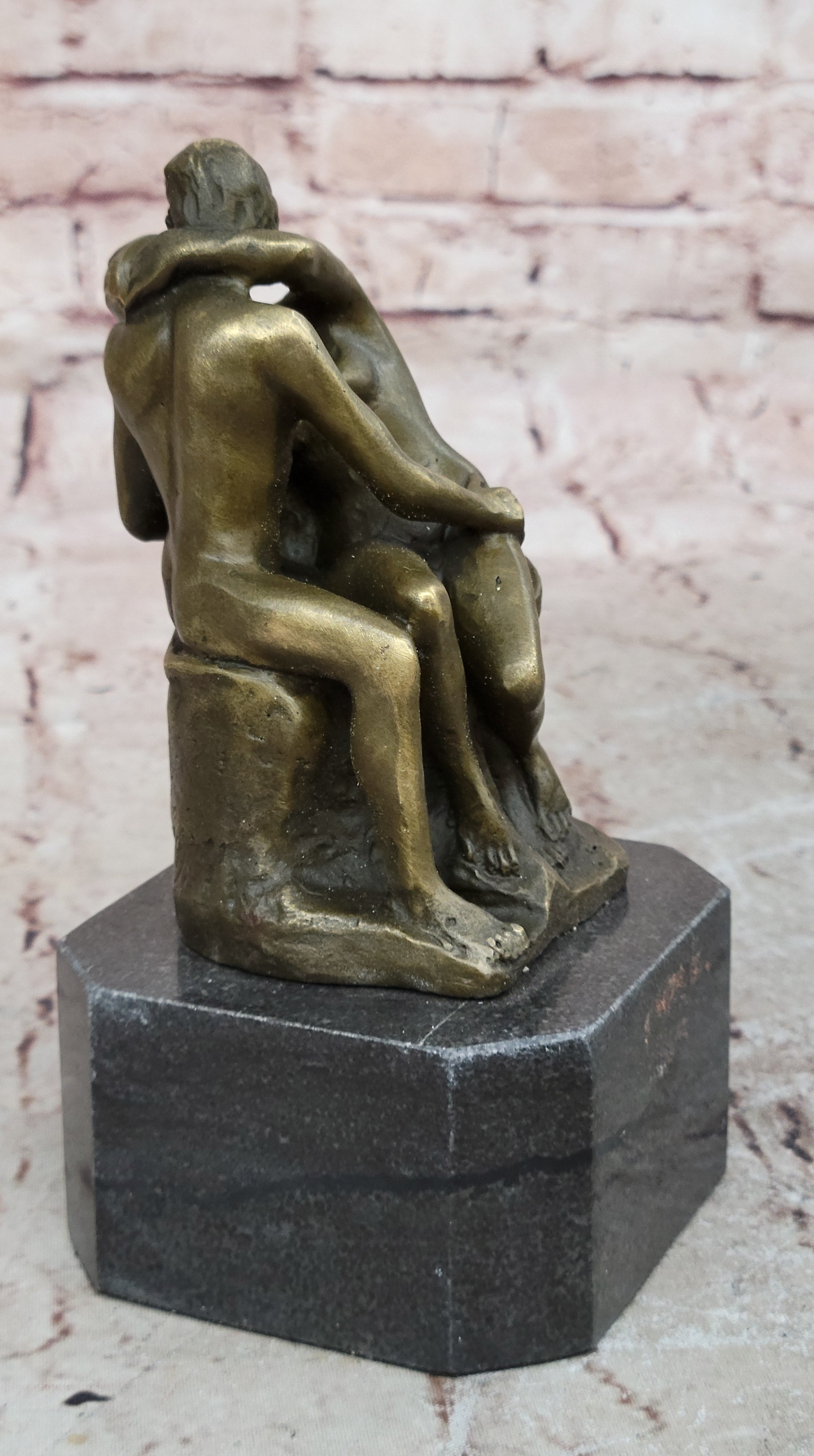 The Kiss by Rodin Solid Bronze Collectible Sculpture Handmade Statue Art - Nude