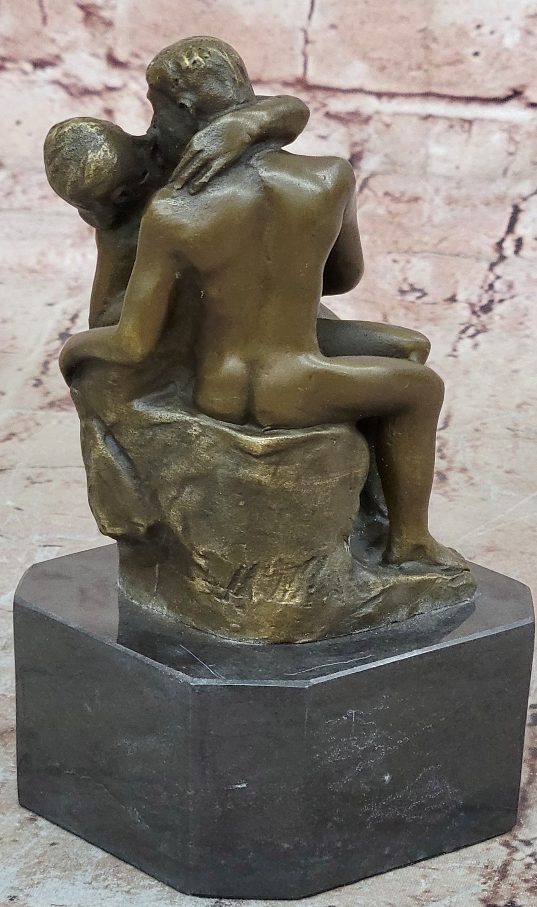 The Kiss by Rodin Solid Bronze Collectible Sculpture Handmade Statue Art - Nude