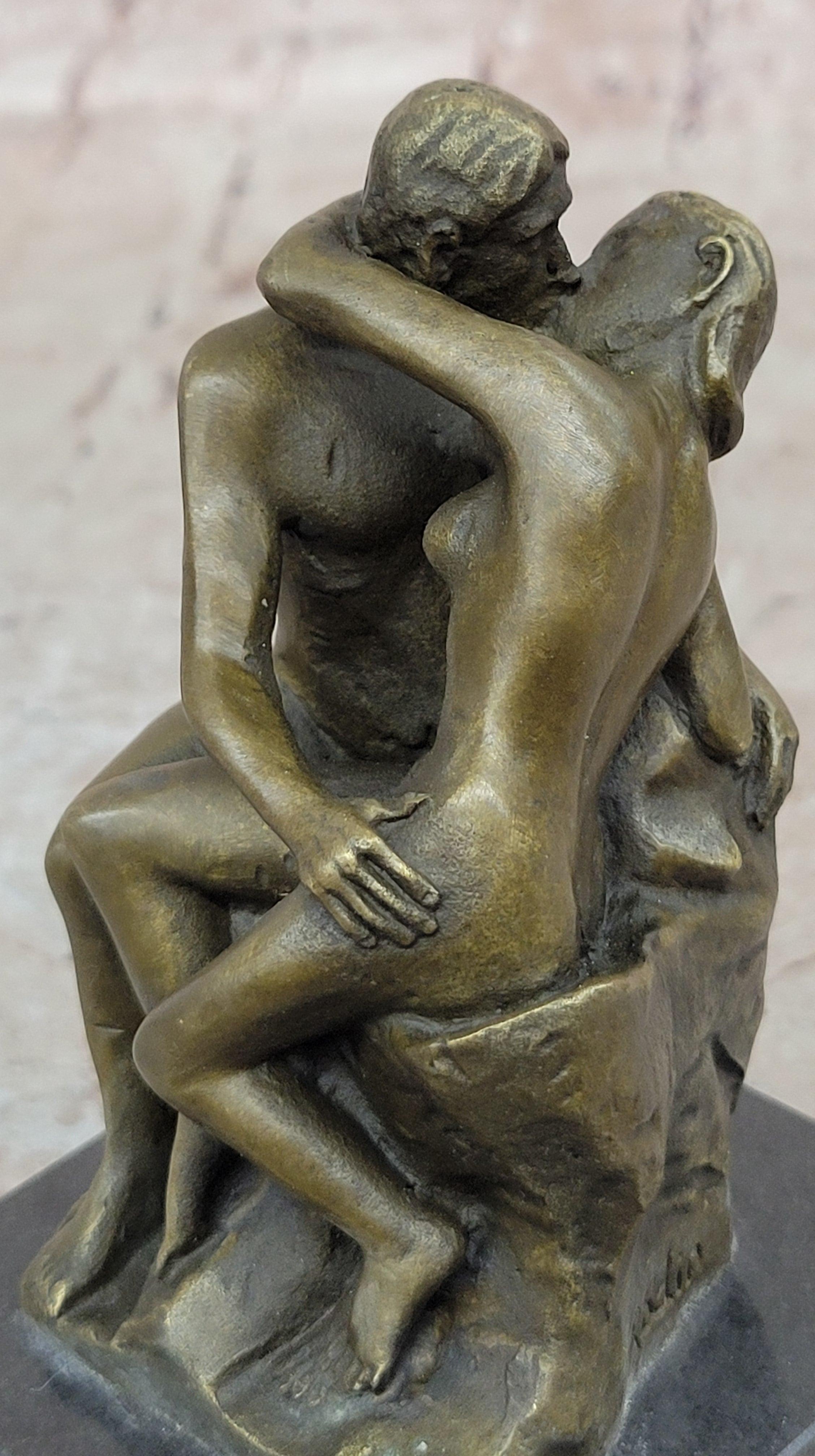 The Kiss by Rodin Solid Bronze Collectible Sculpture Handmade Statue Art - Nude