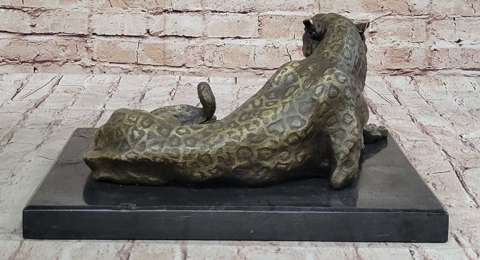 ART DECO SOLID BRONZE CHEETAH STATUE BIG CAT LEOPARD FELINE PANTHER LION JAGUAR