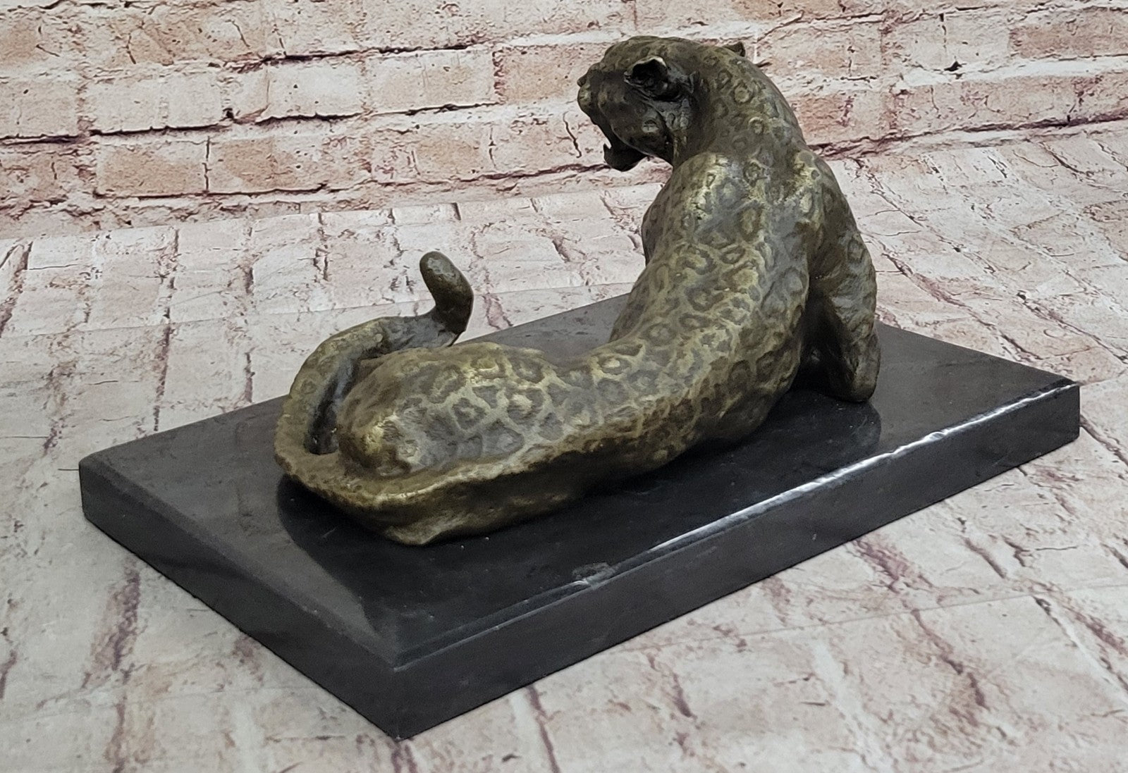 ART DECO SOLID BRONZE CHEETAH STATUE BIG CAT LEOPARD FELINE PANTHER LION JAGUAR
