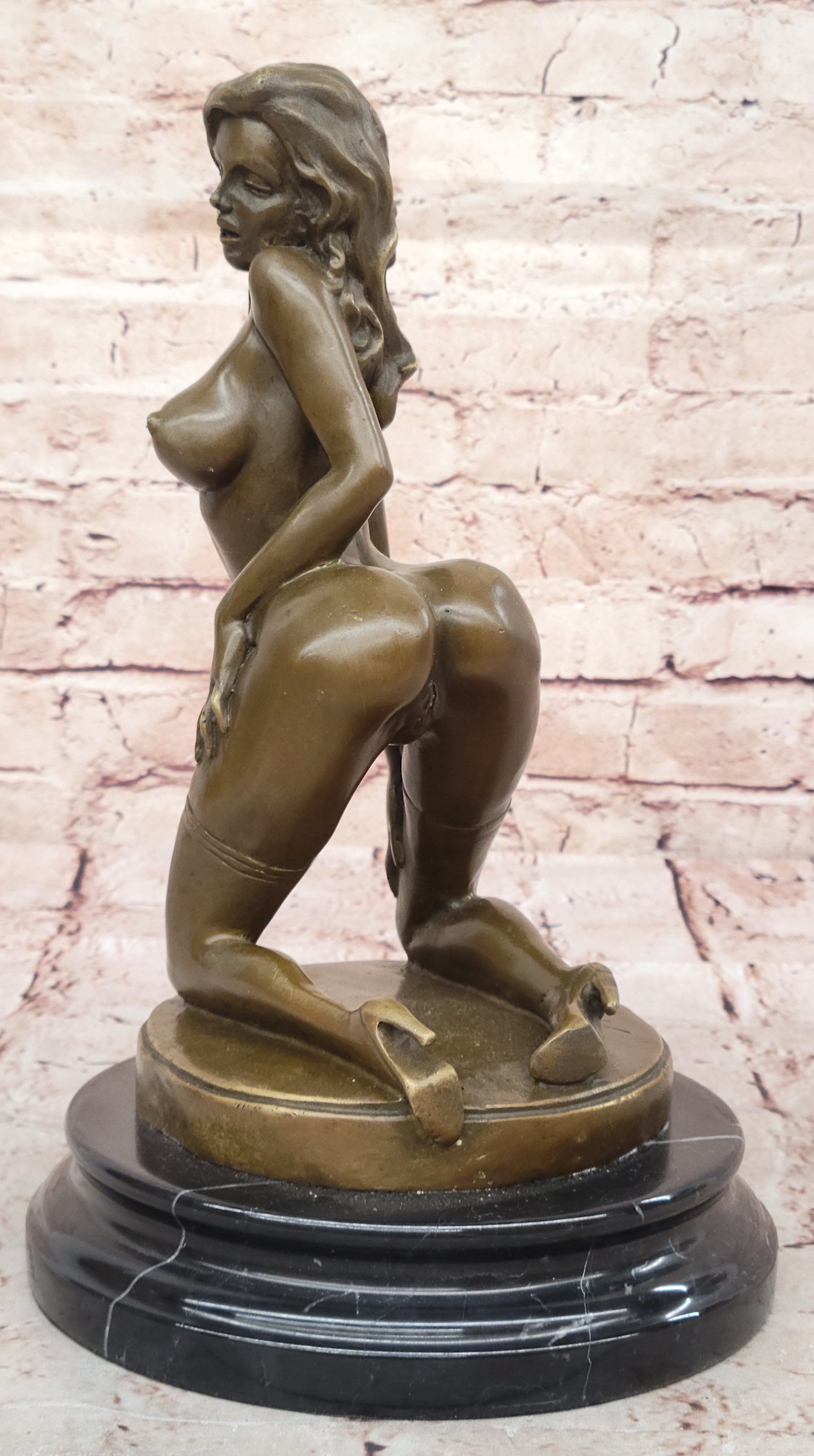 100% Genuine Bronze Nude Naked Female Woman Lady Girl Sculpture Statue