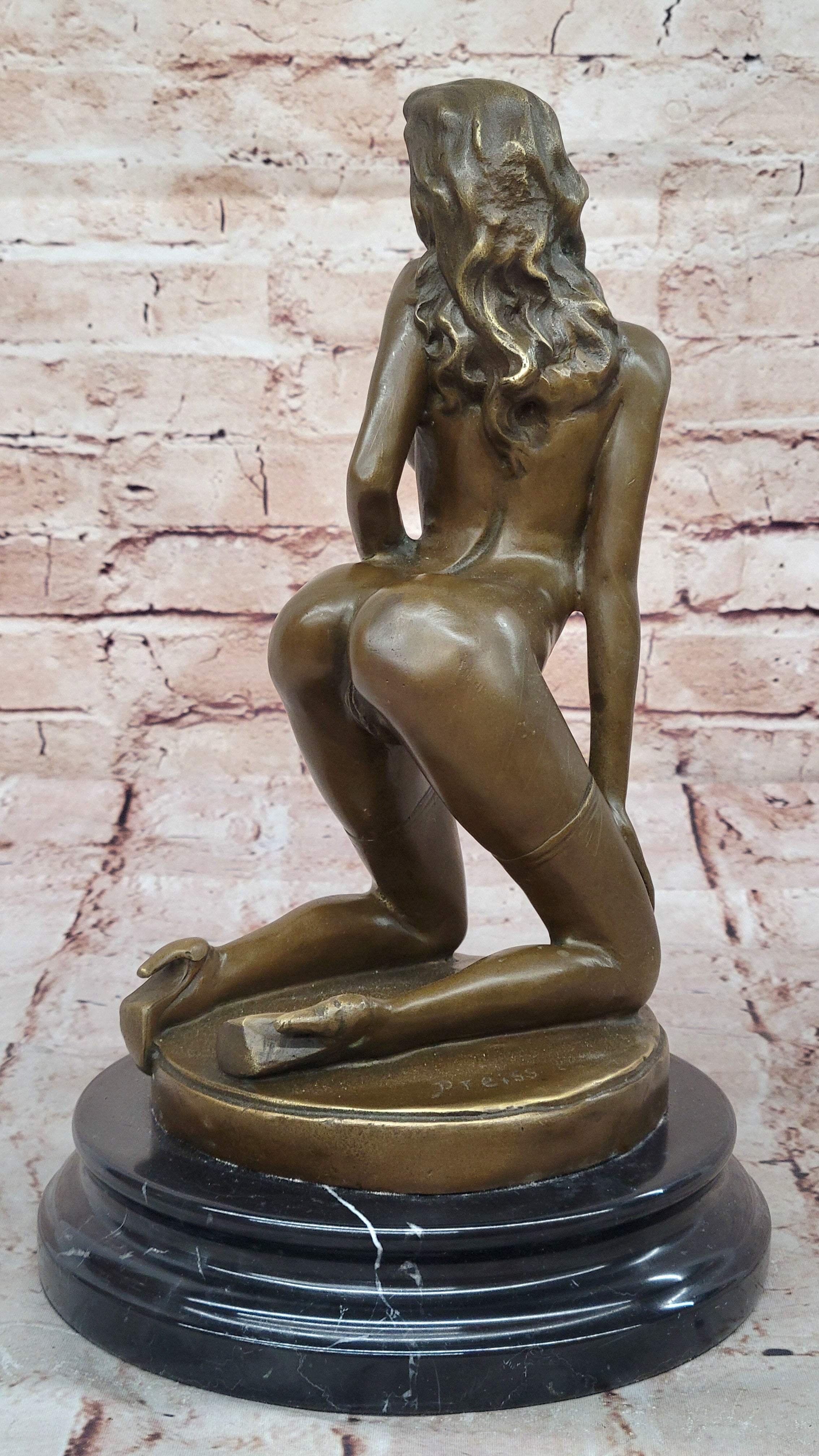 100% Genuine Bronze Nude Naked Female Woman Lady Girl Sculpture Statue