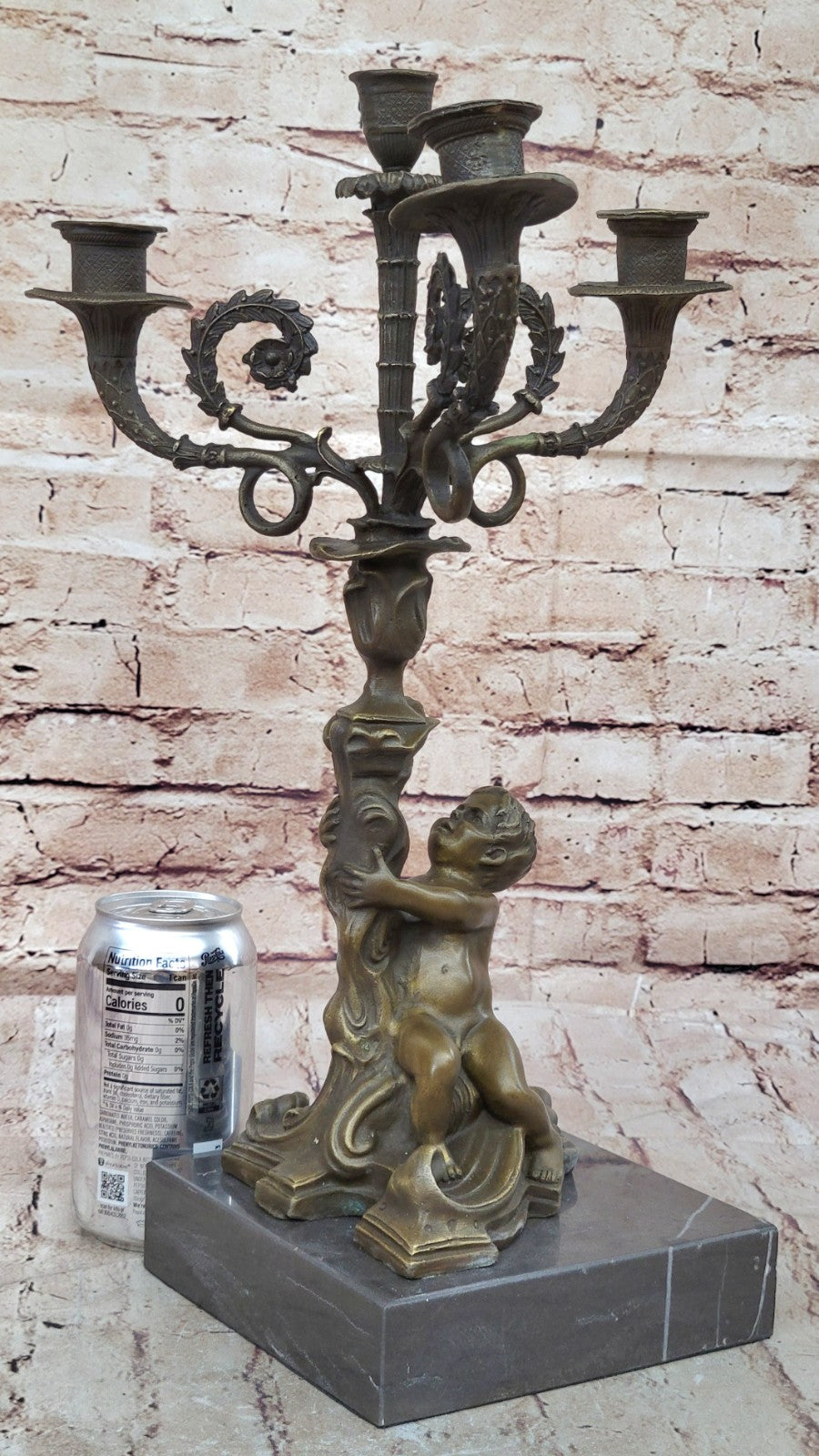 French Style Nude Hand Made Bronze Candle Holder Statue Sculpture Art figurine