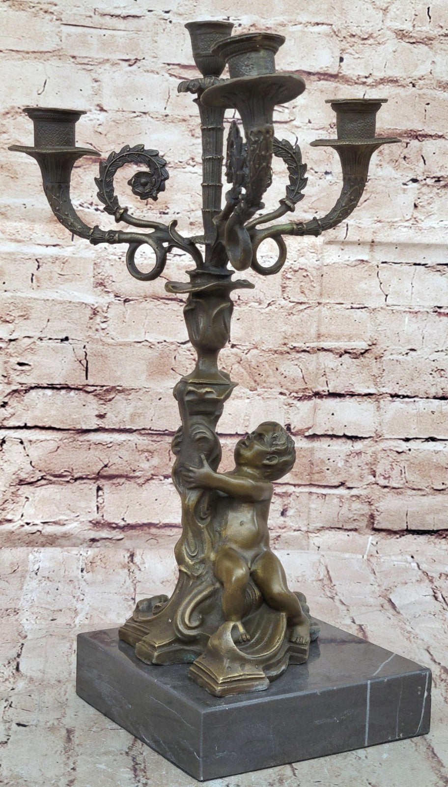 French Style Nude Hand Made Bronze Candle Holder Statue Sculpture Art figurine