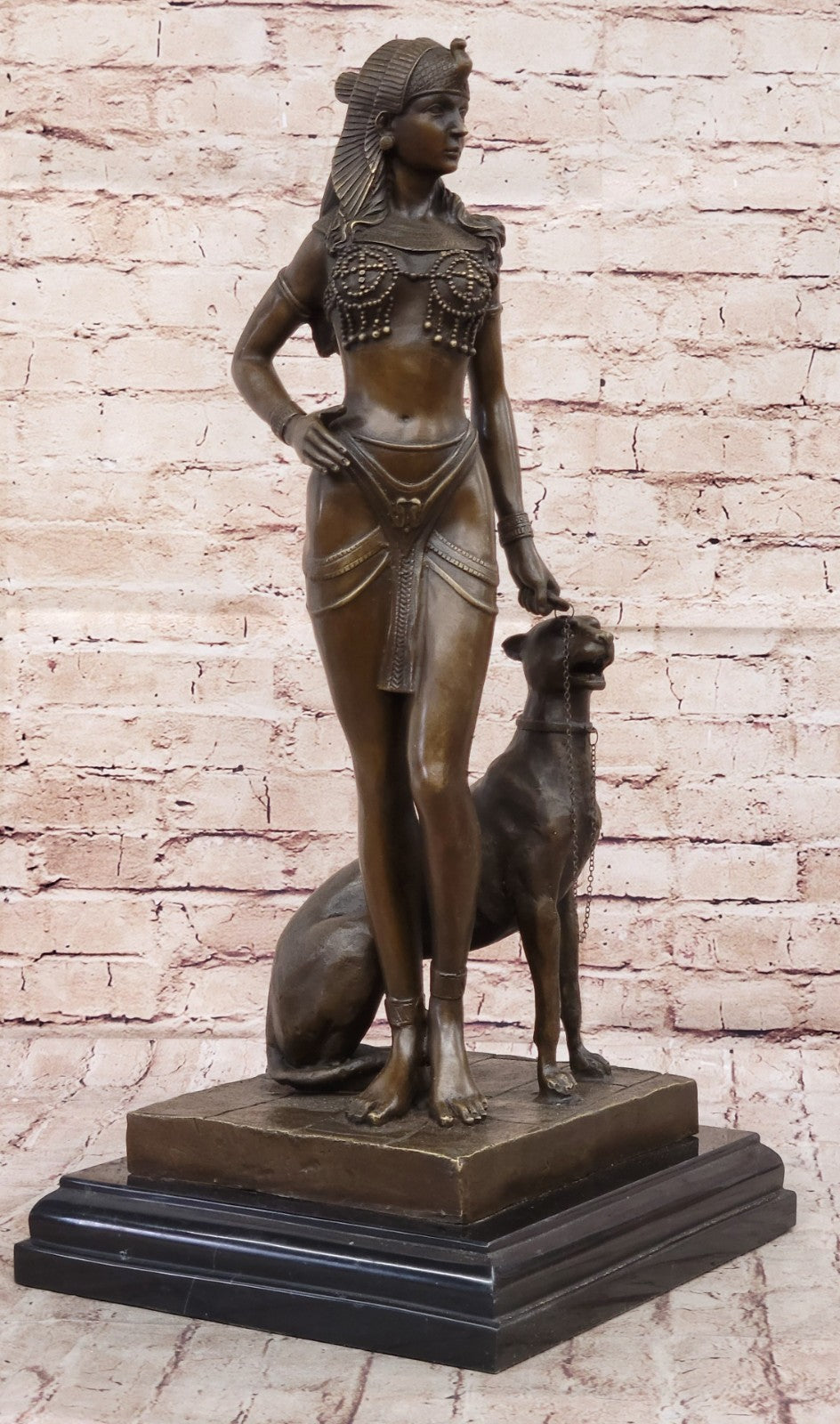 European Design Egyptian Panther Goddess Figurine Hot Cast Bronze Sculpture Sale