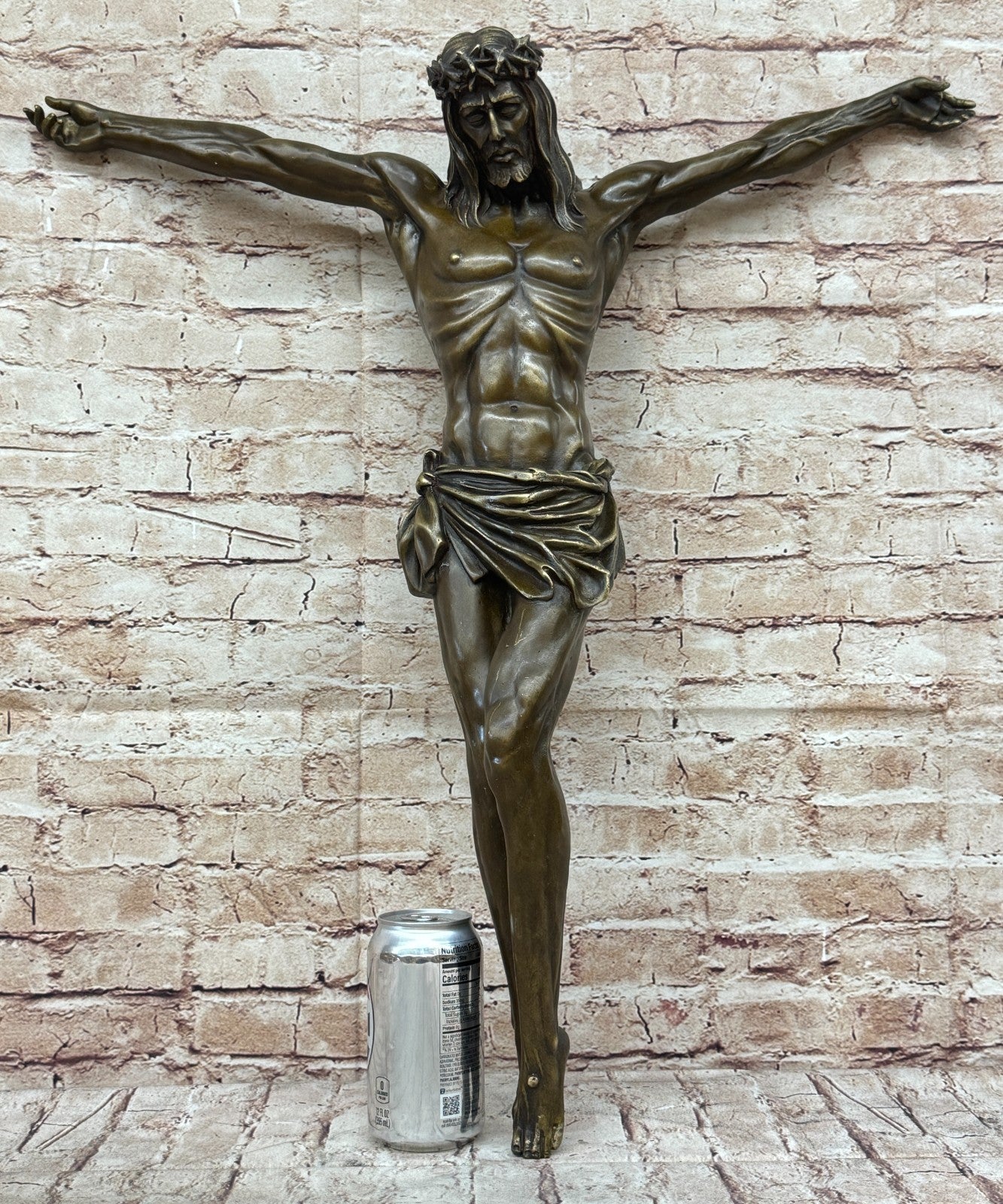 Jesus Christ Crucified Heavenly 100% Bronze Statue Sculpture Figurine Lost Wax