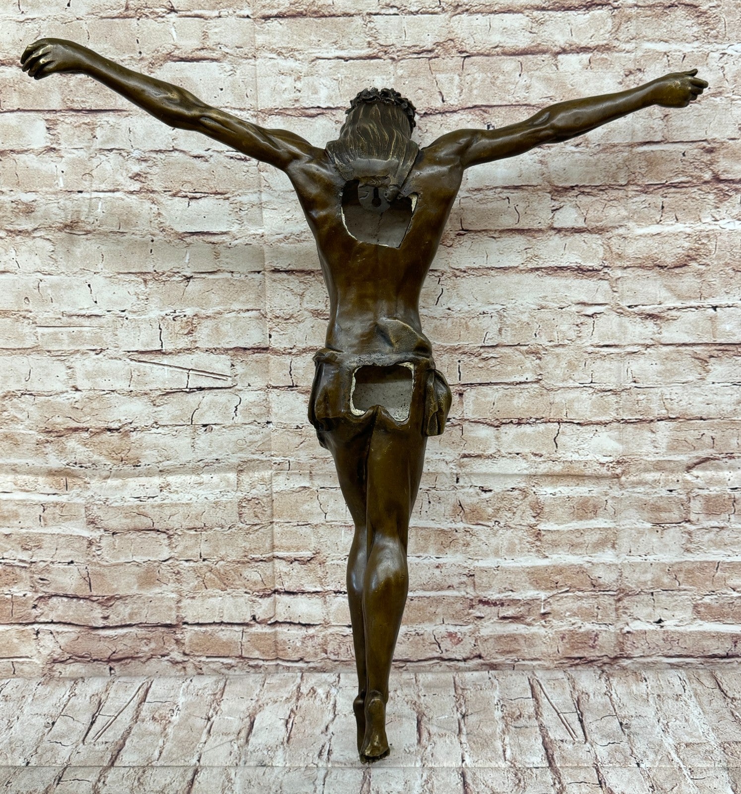 Jesus Christ Crucified Heavenly 100% Bronze Statue Sculpture Figurine Lost Wax
