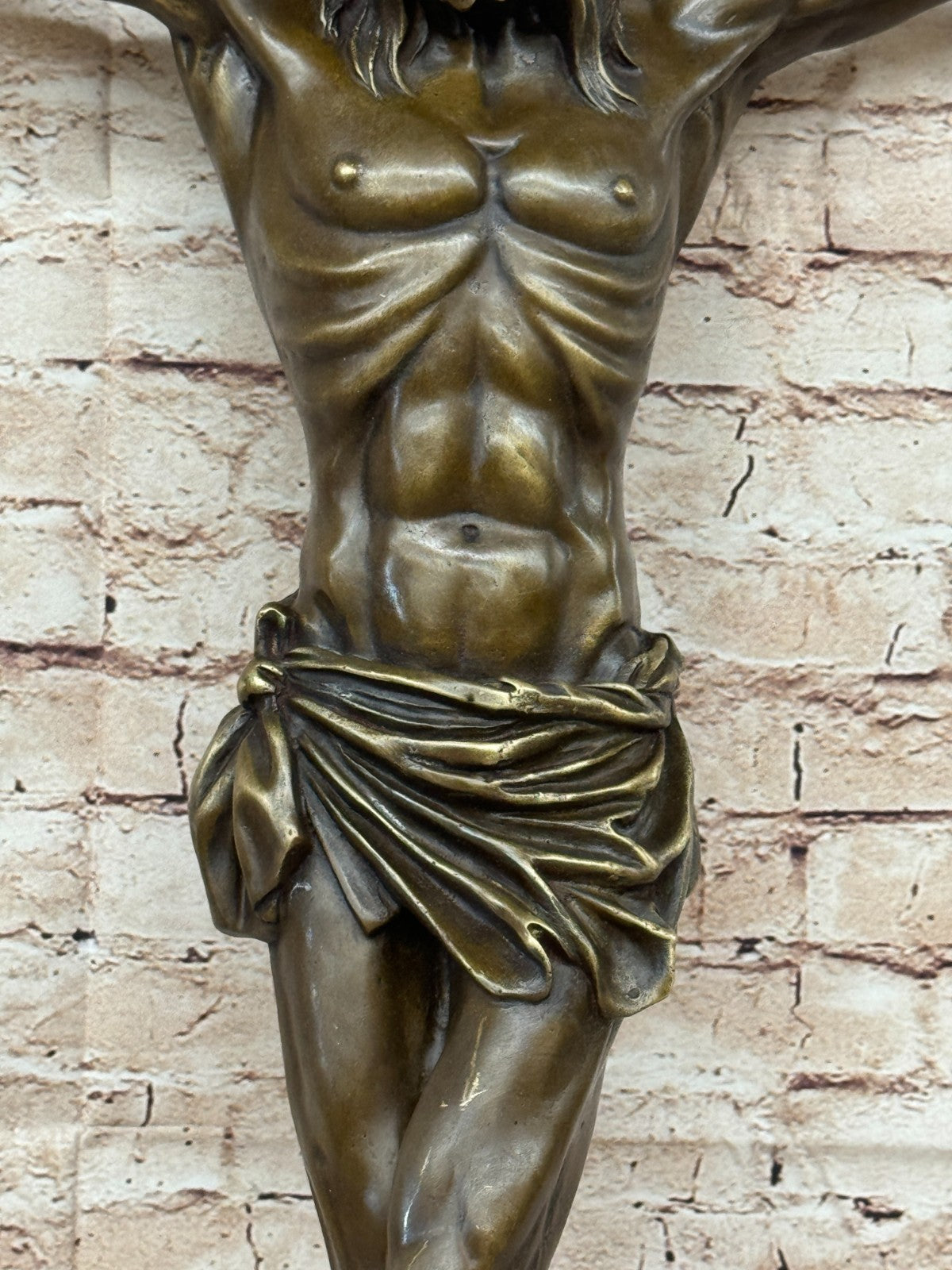 Jesus Christ Crucified Heavenly 100% Bronze Statue Sculpture Figurine Lost Wax