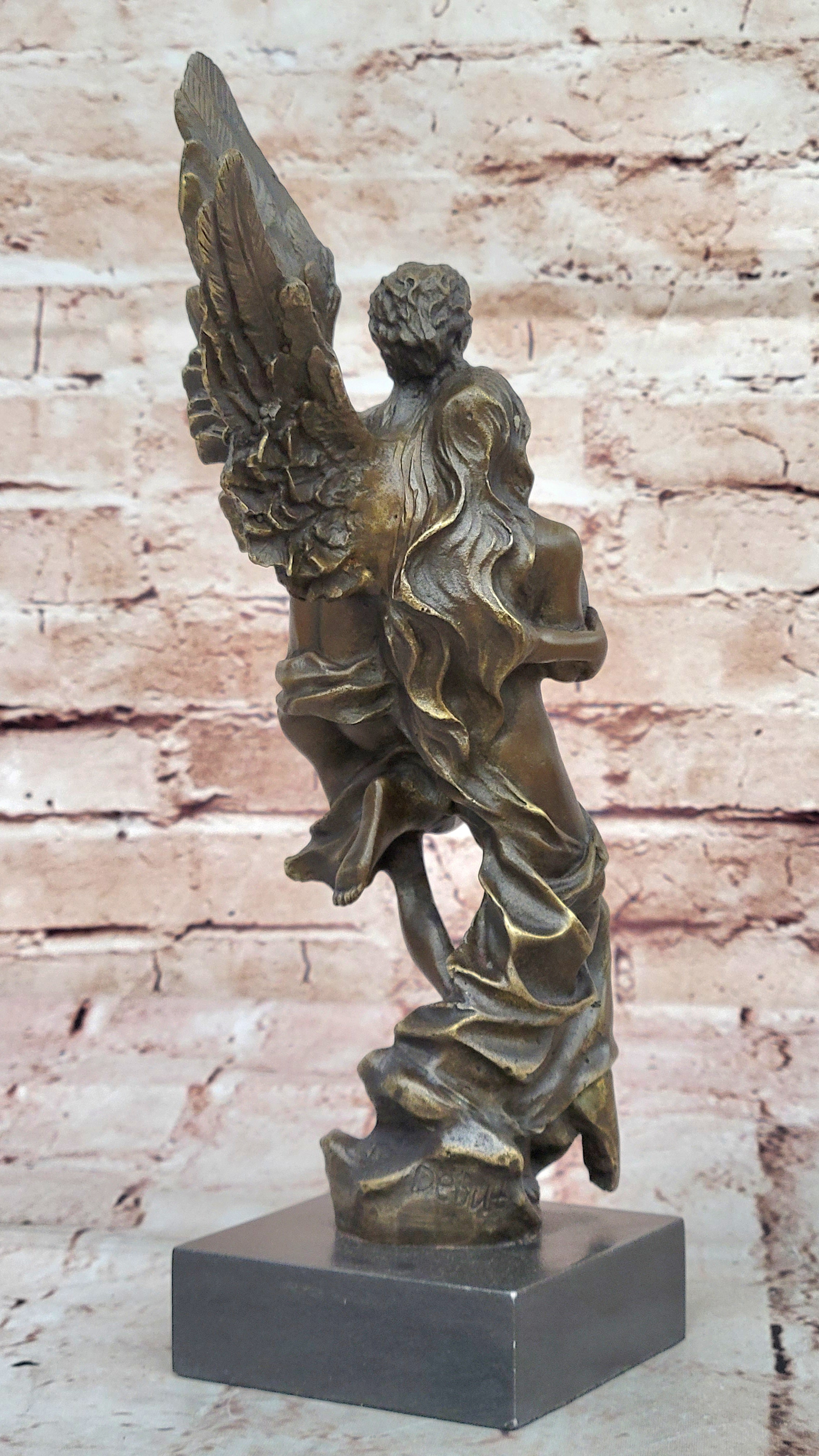 Signed Bronze Sculpture Statue of Cupid and Psyche Love Story Anniversary Gift
