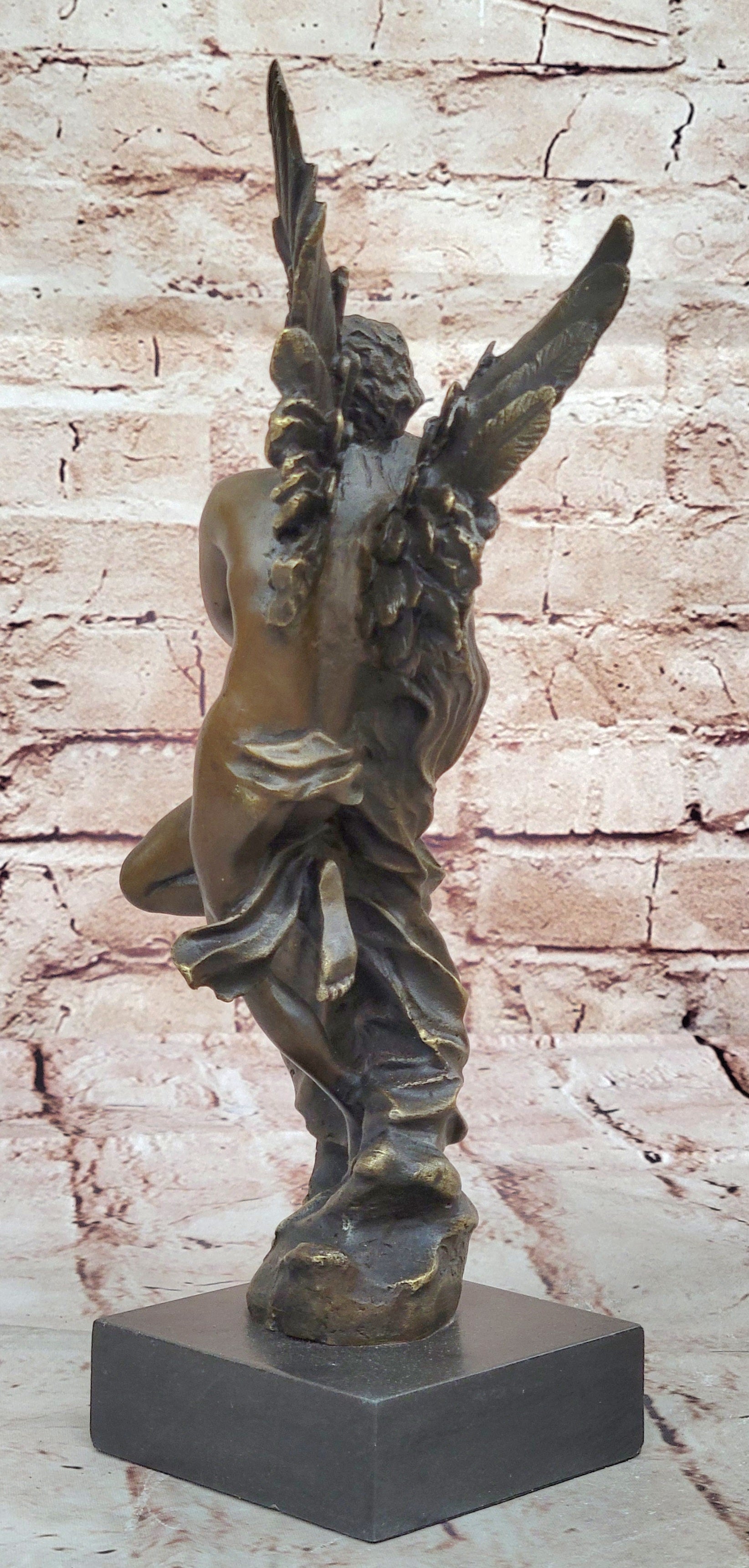 Signed Bronze Sculpture Statue of Cupid and Psyche Love Story Anniversary Gift