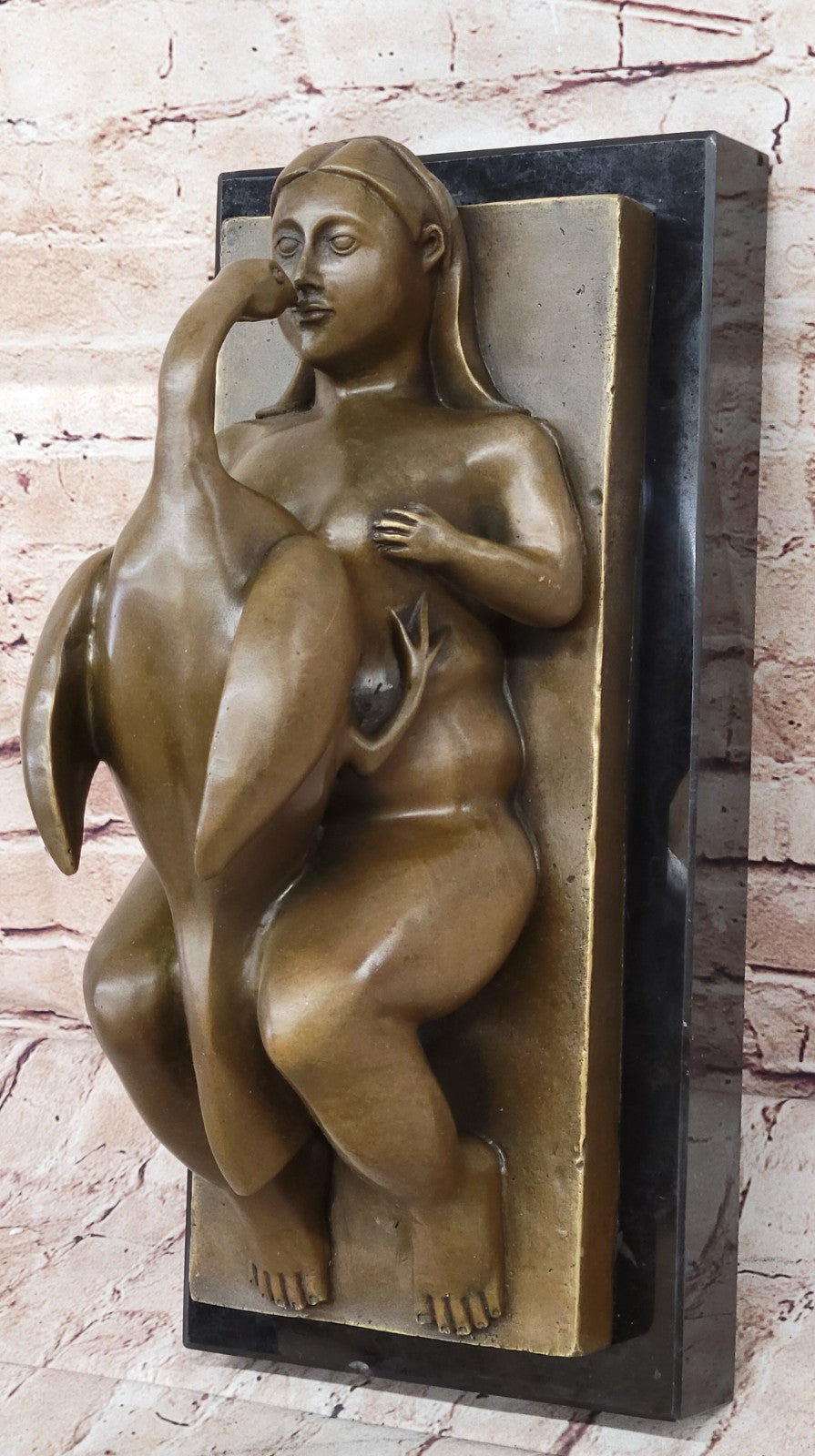 Abstract Bird Girl Donna Fernando Botero Bronze Sculpture Statue Figurine Artwork