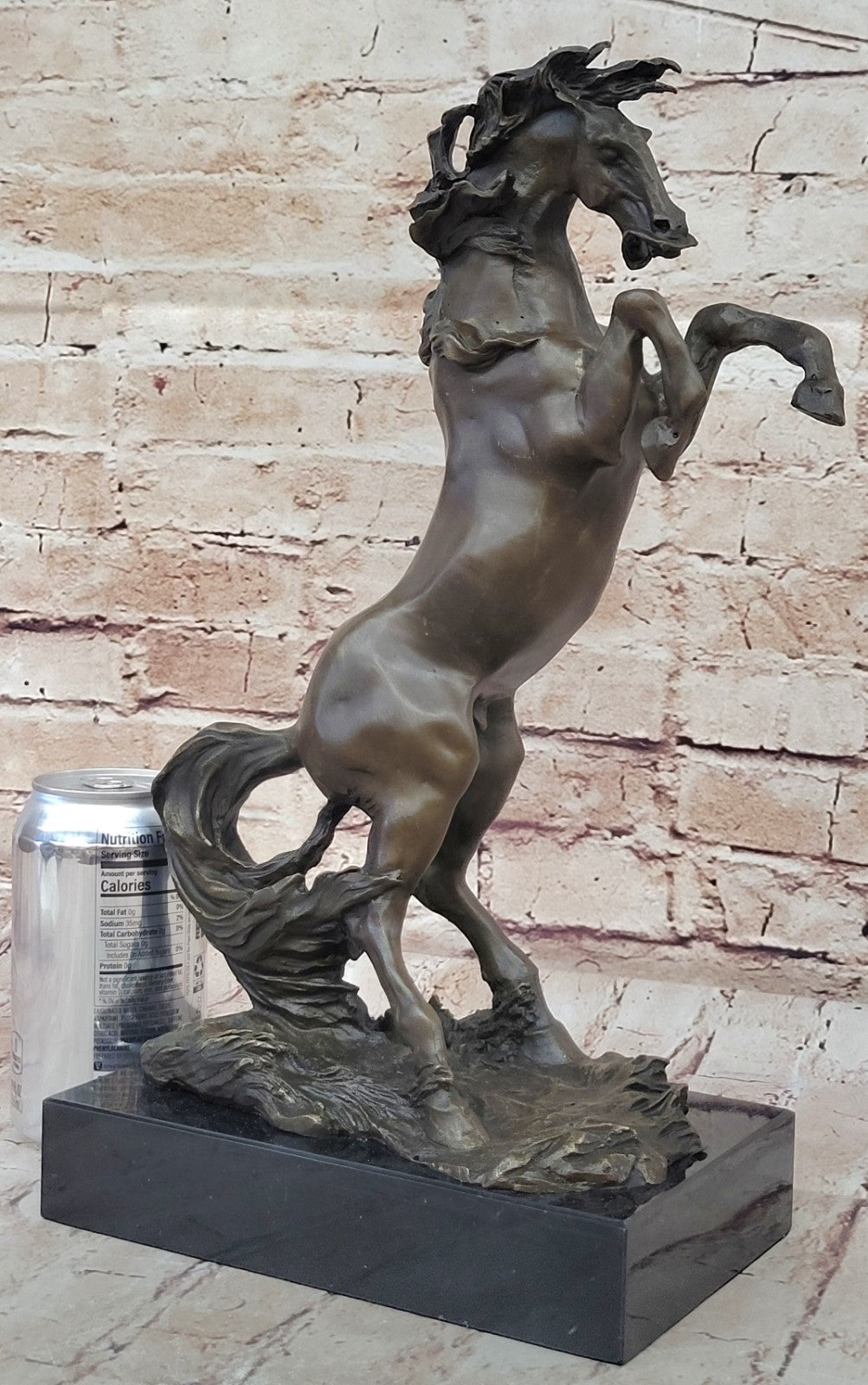 Rodeo Western Rearing Horse Farm Ranch Bronze Marble Statue Art Sculpture SALE