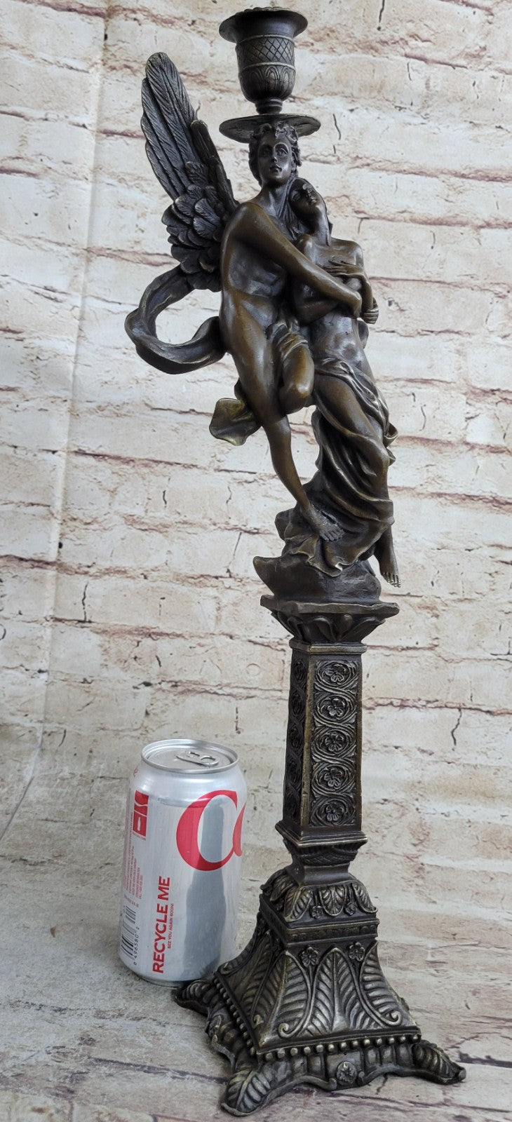 Eros and Psyche Bronze Marble Sculpture By Moreau Mythical Marble Figurine Nude