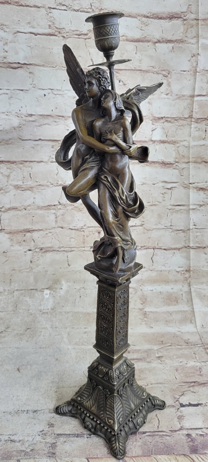 Eros and Psyche Bronze Marble Sculpture By Moreau Mythical Marble Figurine Nude